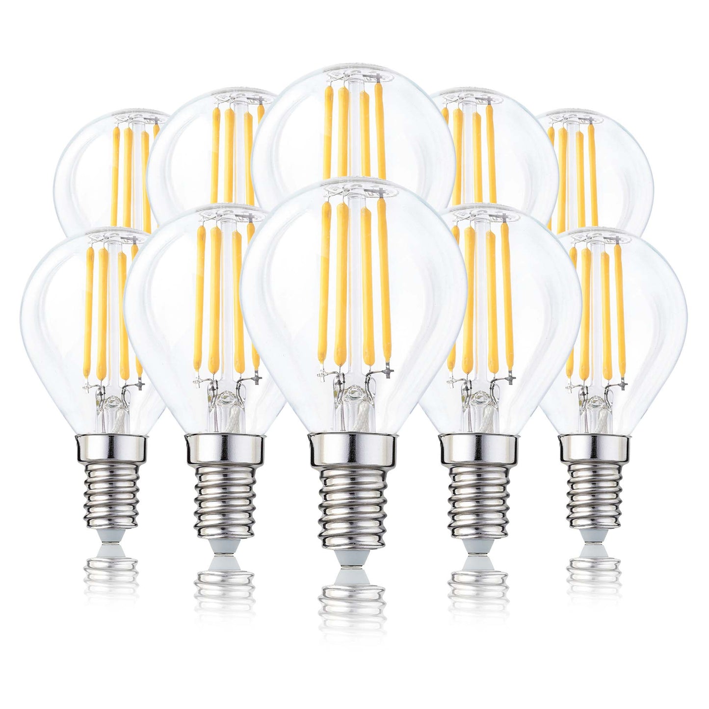 10er-Set LED-Glühlampe G45, E14, 4,2 W, 470 lm, 4 Filamente 220773
