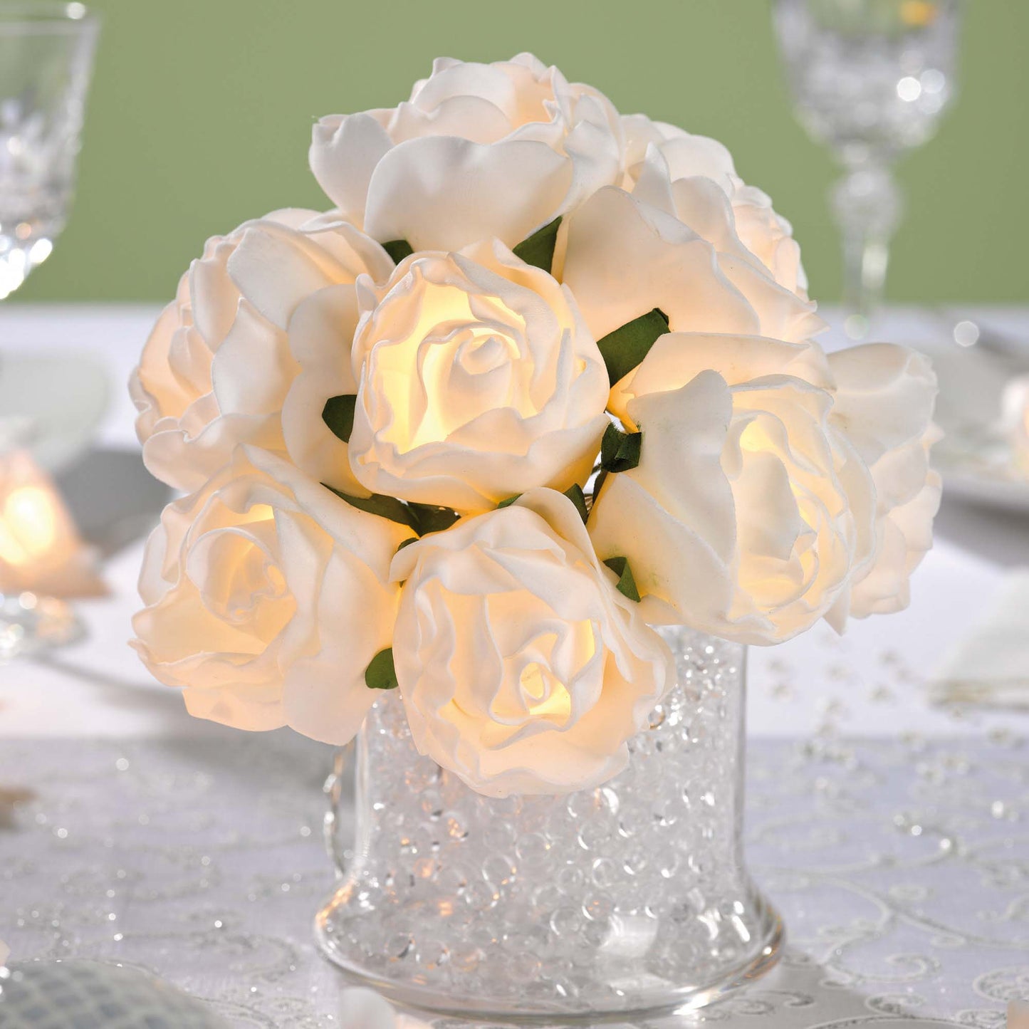 LED-Rosenbouquet, 10 LEDs, ww, batteriebetrieben