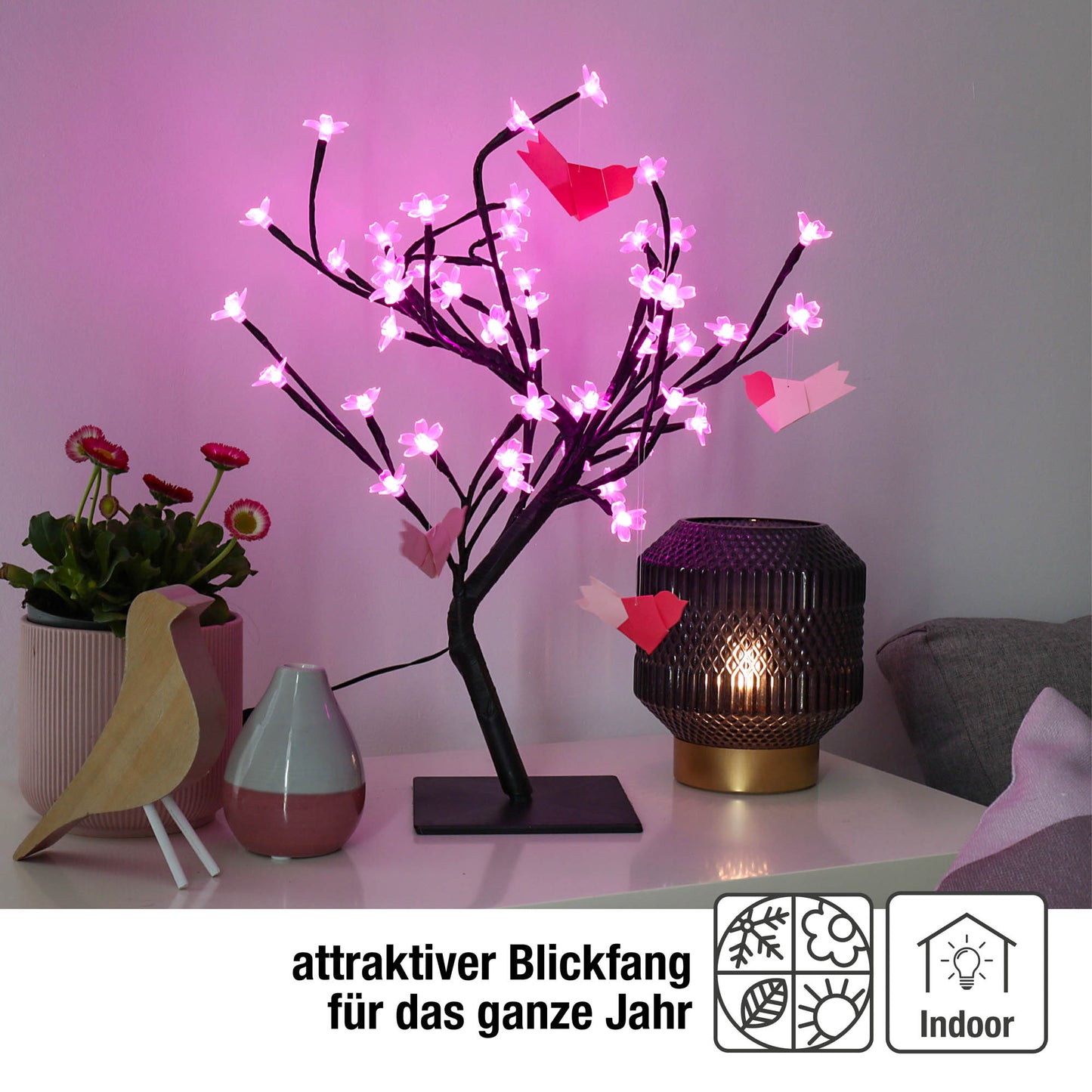 LED-Baum mit Kirschblüten, 48 LEDs