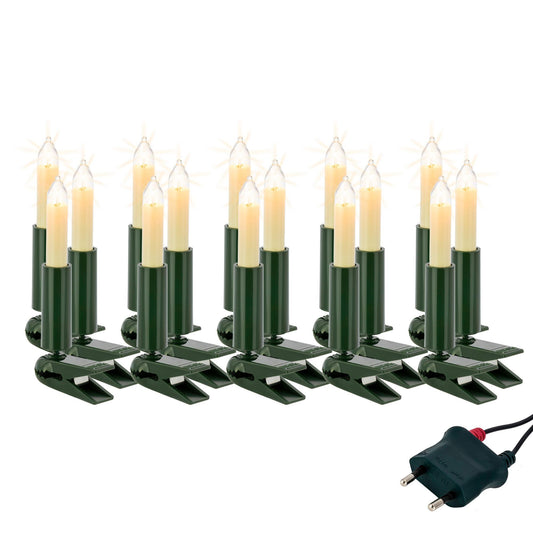 Lichterkette Weihnachtsbaum innen 10 teilig, Made in Germany, Kleinschaftkerzen, Glühfaden