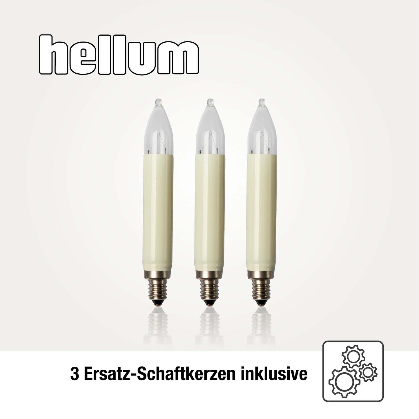 20-tlg. Schaftkerzenkette, klare Lampen, für innen, teilb. Stecker mit 3x Ersatzkerzen_430066