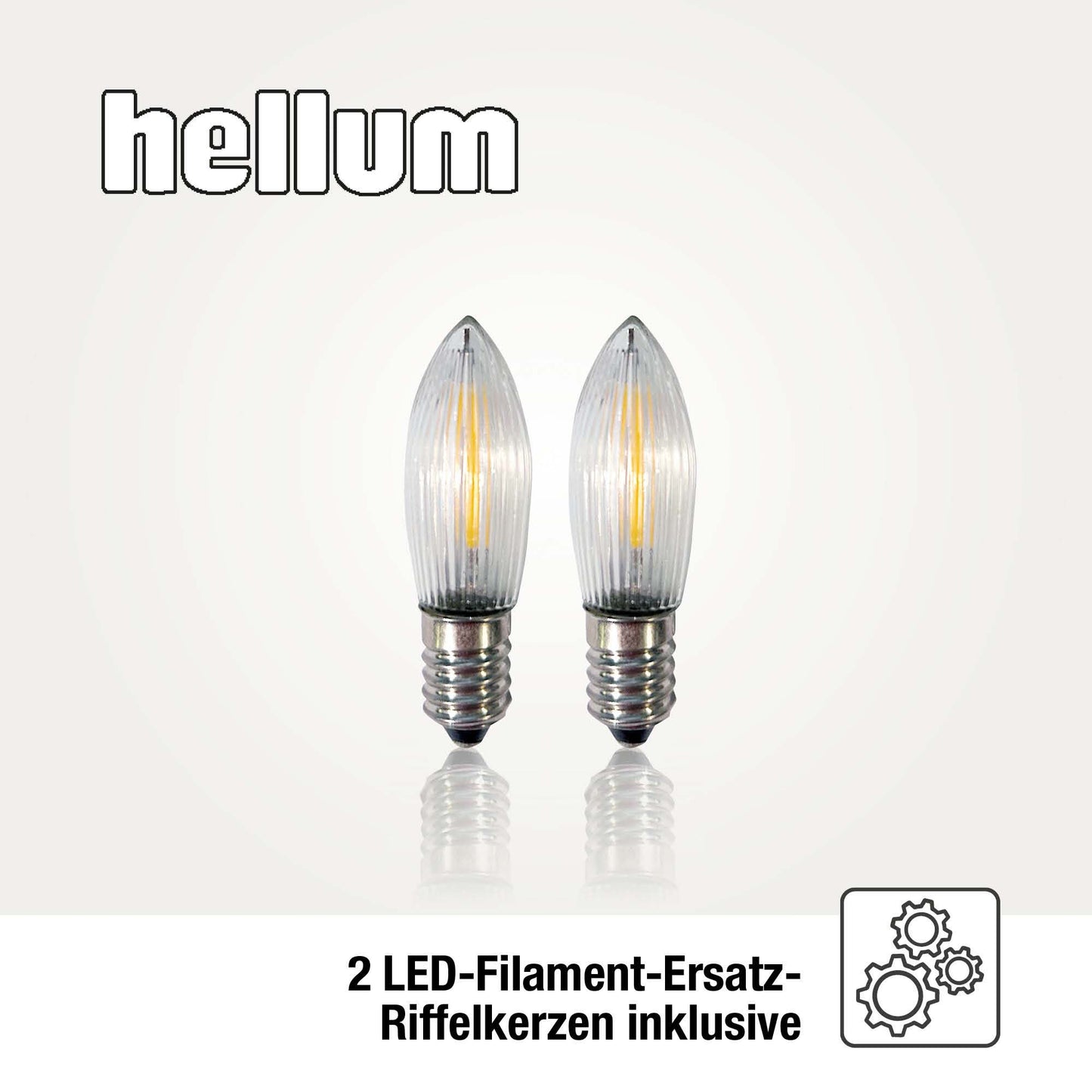 Lichterkette Weihnachtsbaum LED Filament, außen 20 teilig, Made in Germany, Riffelkerzen, inkl. 2 Ersatzkerzen
