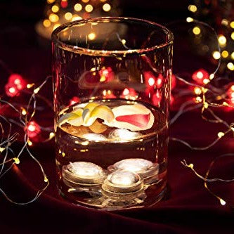 Unterwasser Licht 2er Set warmweiß batteriebetrieben IP68 LED Teelichter wasserdicht