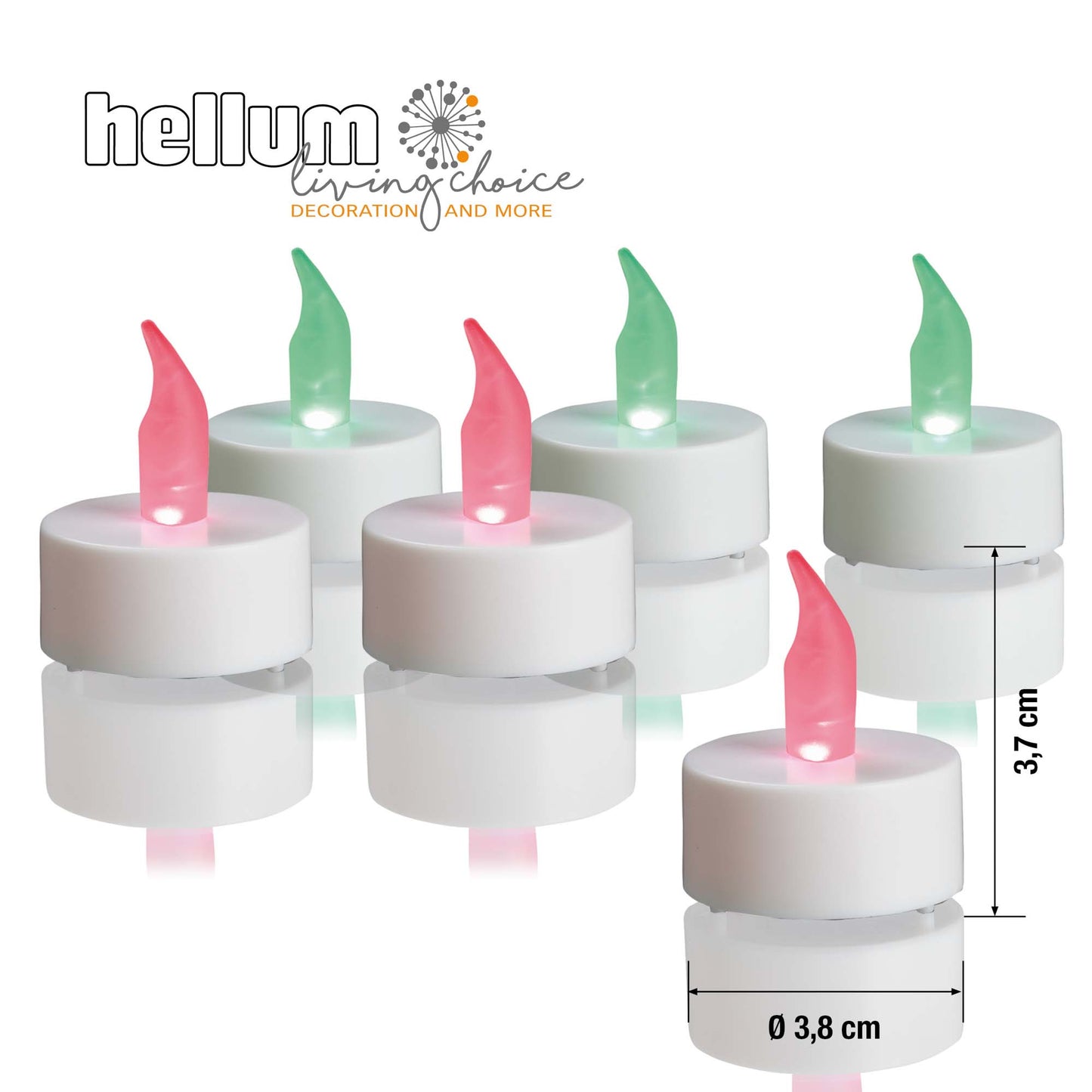 LED-Teelichter, RGB, 6er-Set, inkl. Batterien