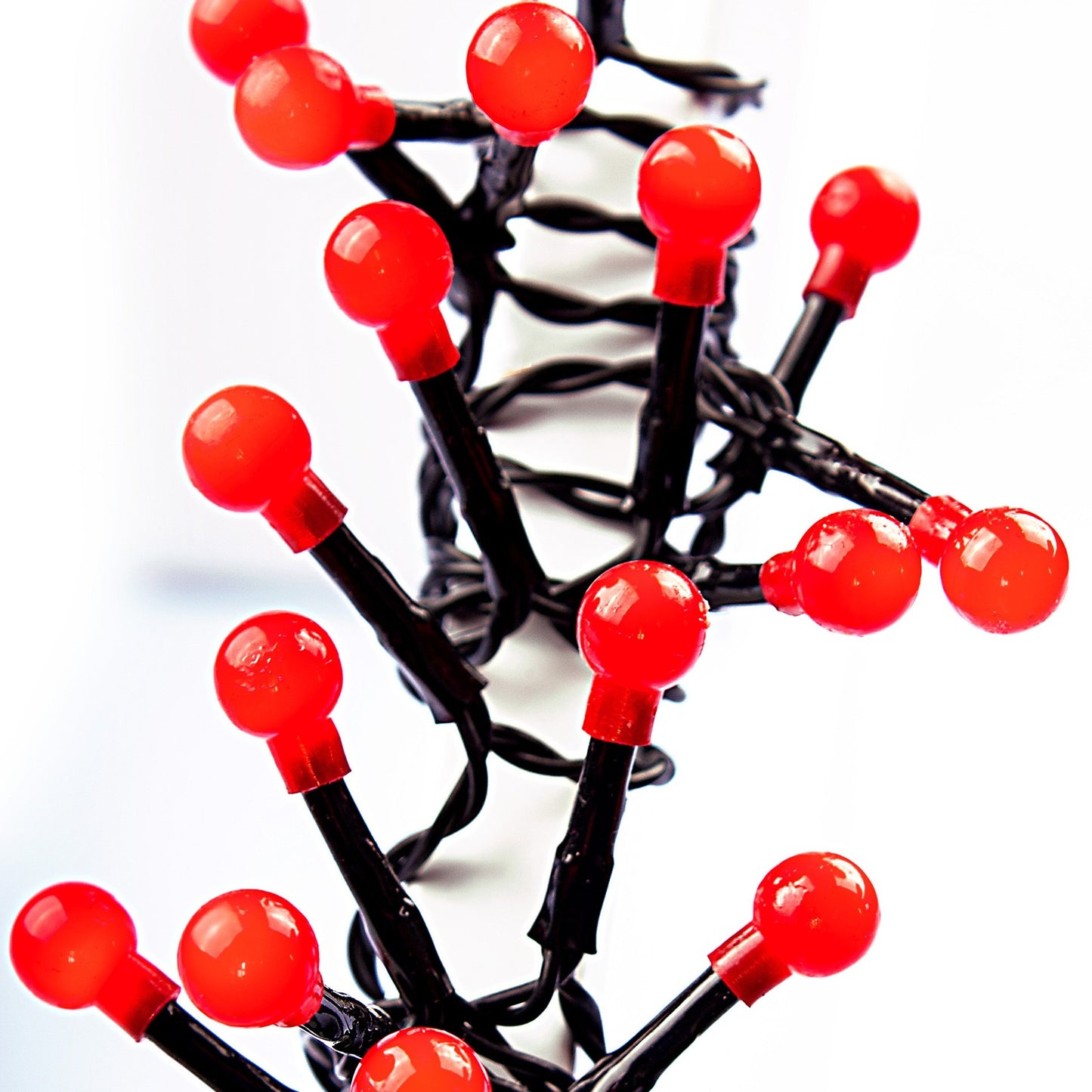 LED-Lichterkette mit Perlen, 20 LEDs rot, mit Timer, für innen, batteriebetrieben