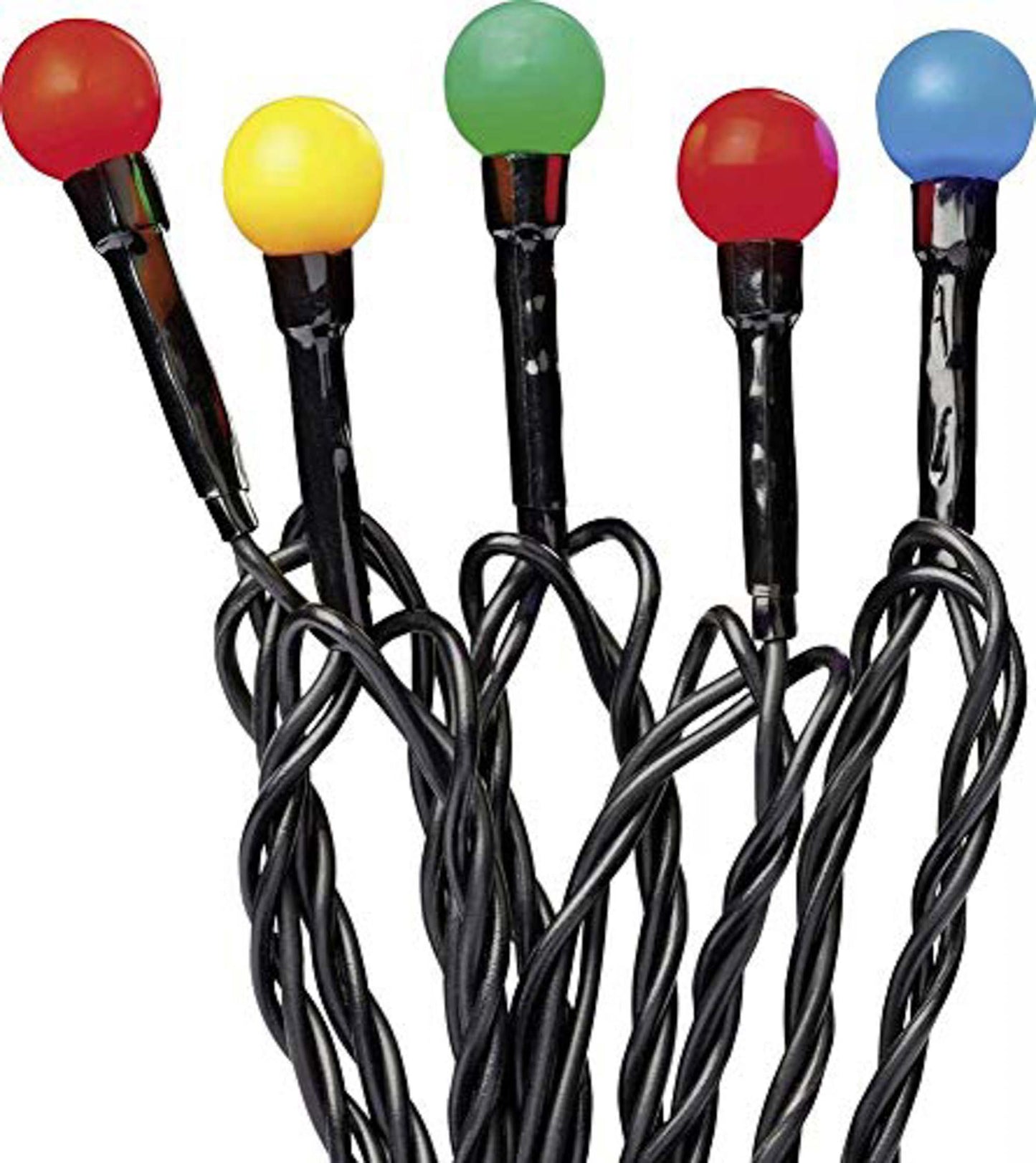 LED-Lichterkette mit Perlen, 20 LEDs multicolor, mit Timer, für innen, batteriebetrieben