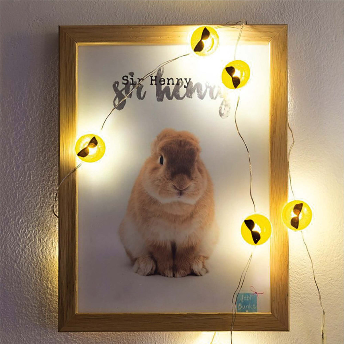 LED-Lichterkette mit Tauperlen und "Cool" Emoticon, 10 LEDs,  batteriebetrieben