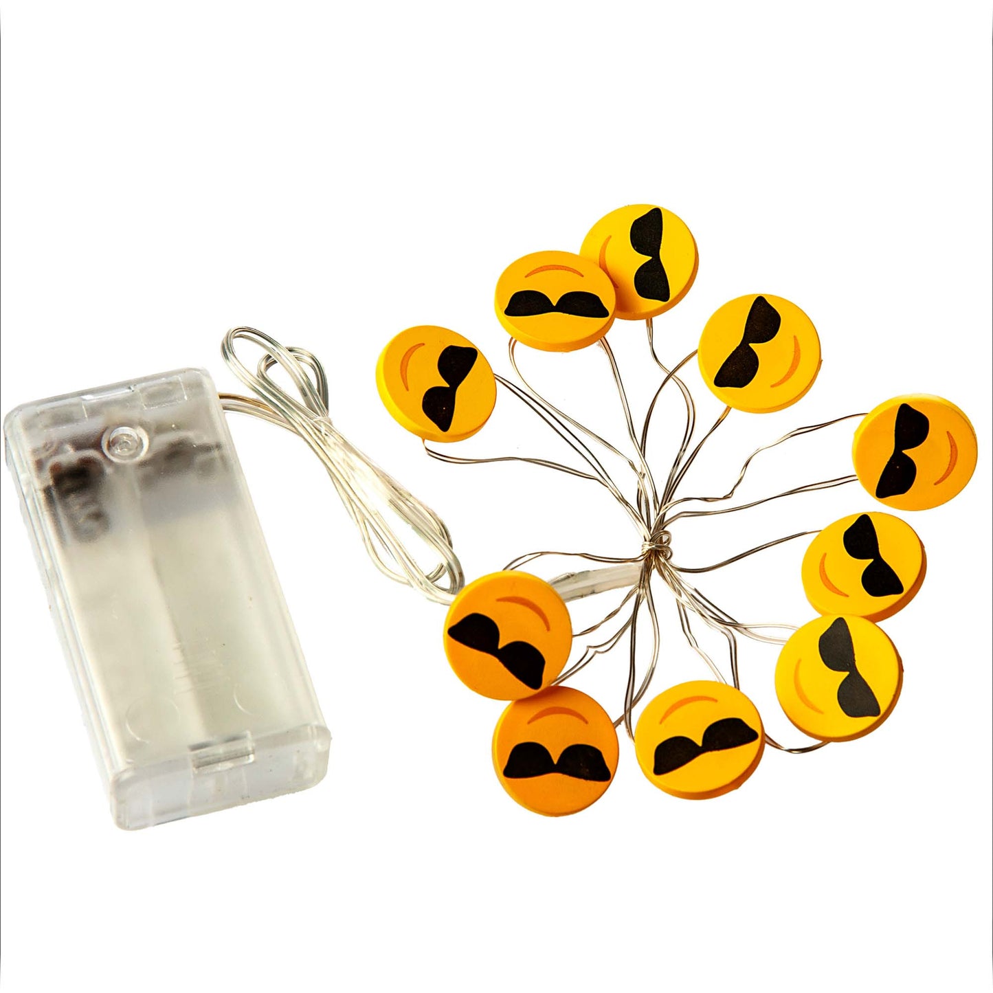 LED-Lichterkette mit Tauperlen und "Cool" Emoticon, 10 LEDs,  batteriebetrieben