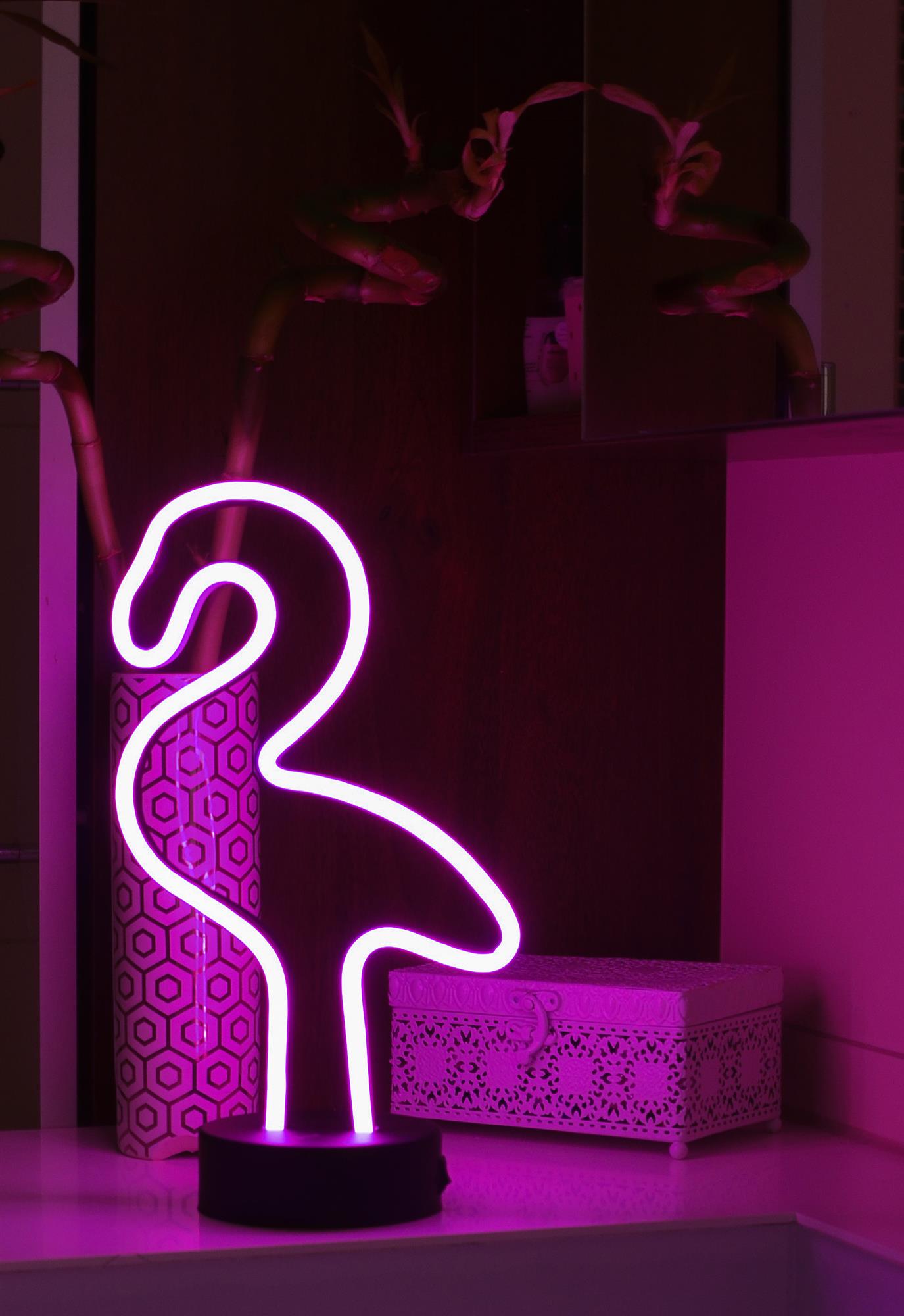LED-Flamingo, pink, Höhe: 30 cm, batteriebetrieben