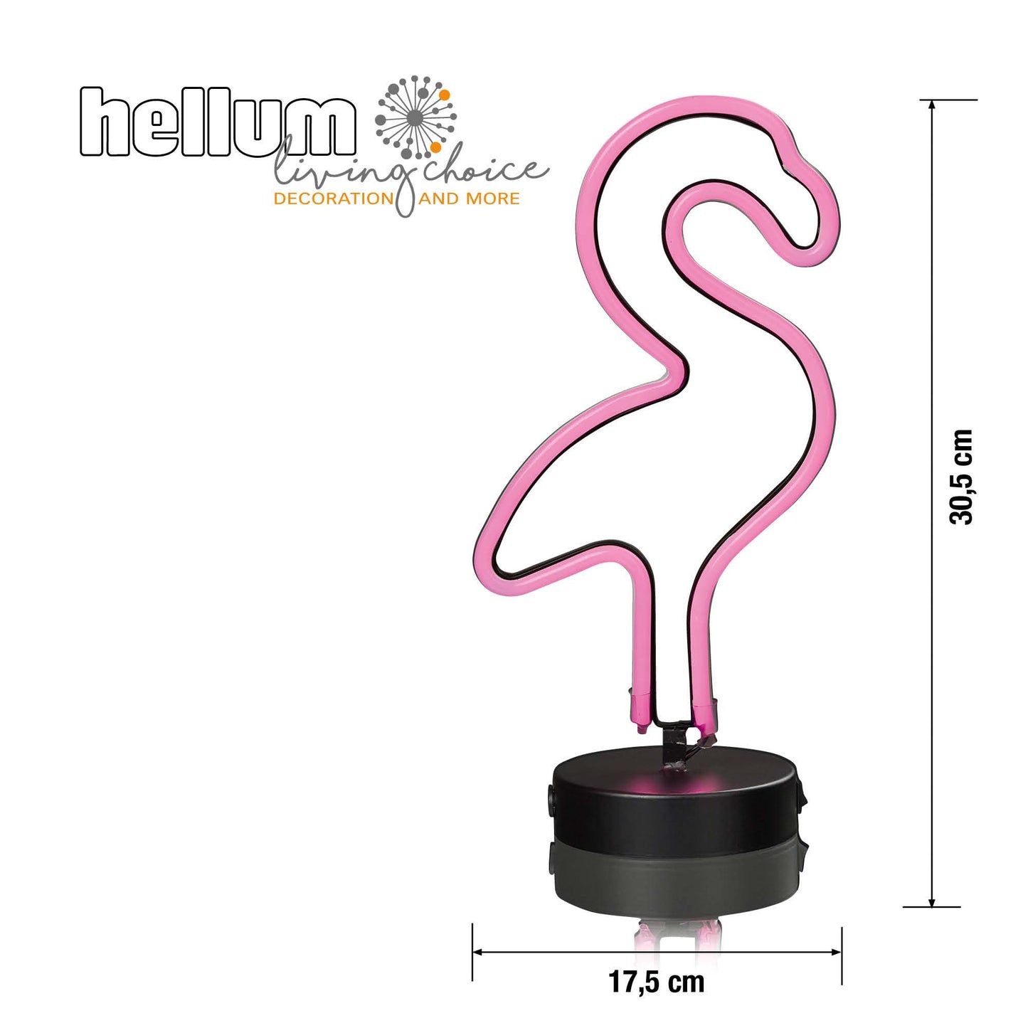 LED-Flamingo, pink, Höhe: 30 cm, batteriebetrieben