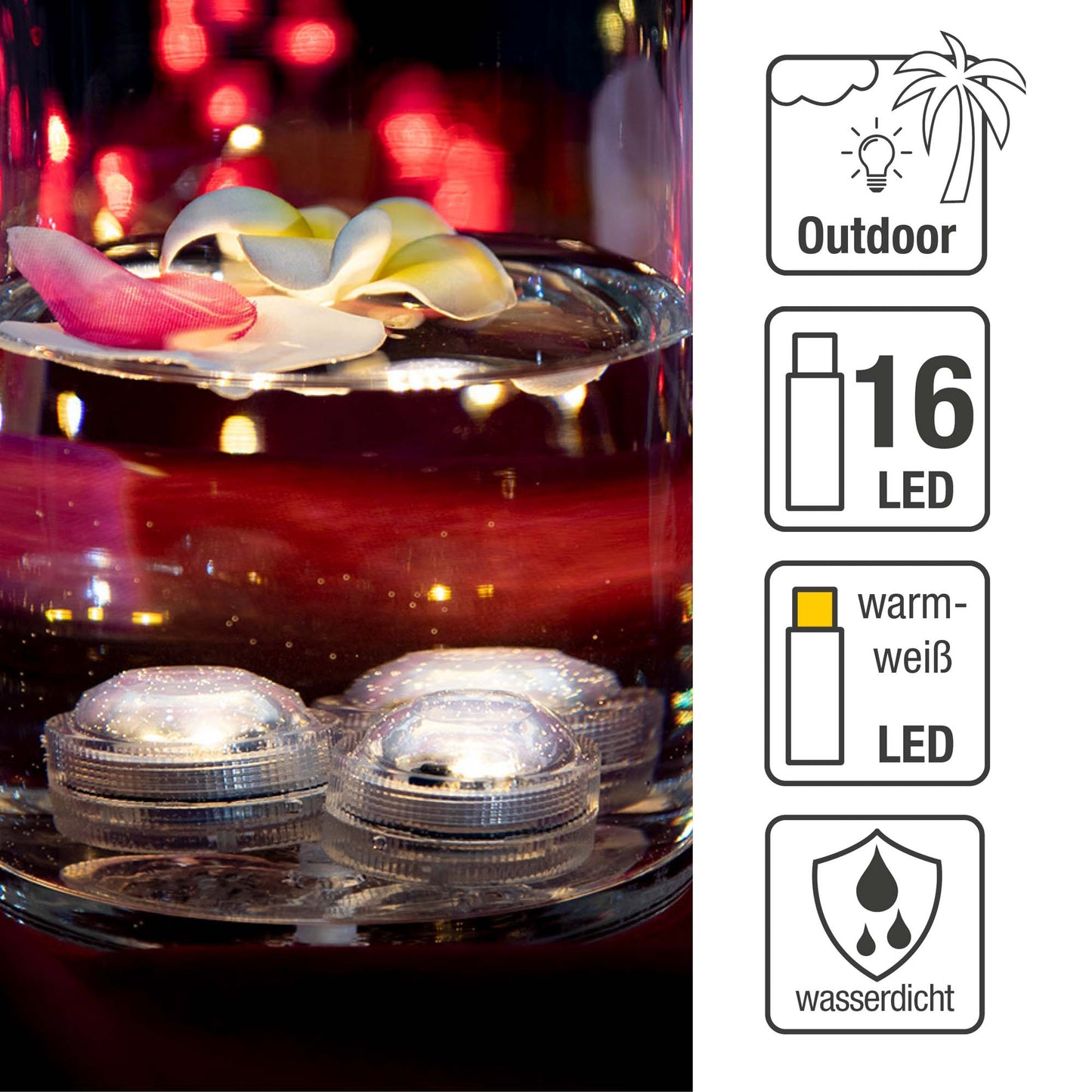LED Teelicht, "Super Bright" , LEDs ww, 6er Set  mit Fernbedienung