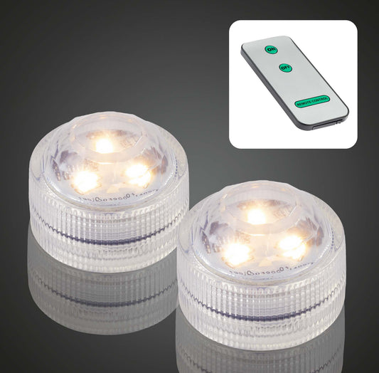 Unterwasser Licht 2er Set warmweiß batteriebetrieben IP68 LED Teelichter wasserdicht
