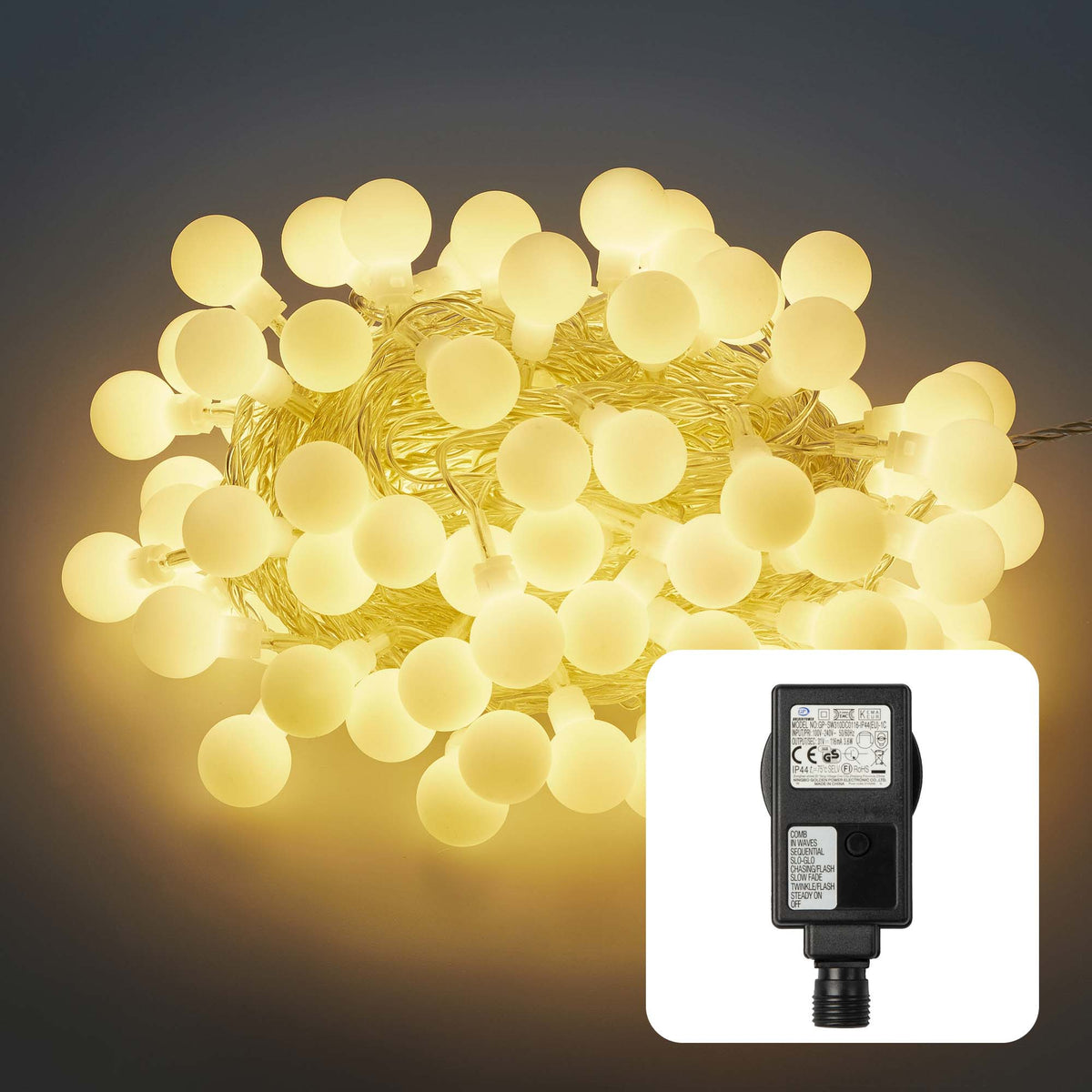 USB LED Lichterkette – 1,5 M, 10 Warmweiße Kugeln 1,8 Cm, Für Stimmungsvolle Dekoration Warmweiße Kugellichter