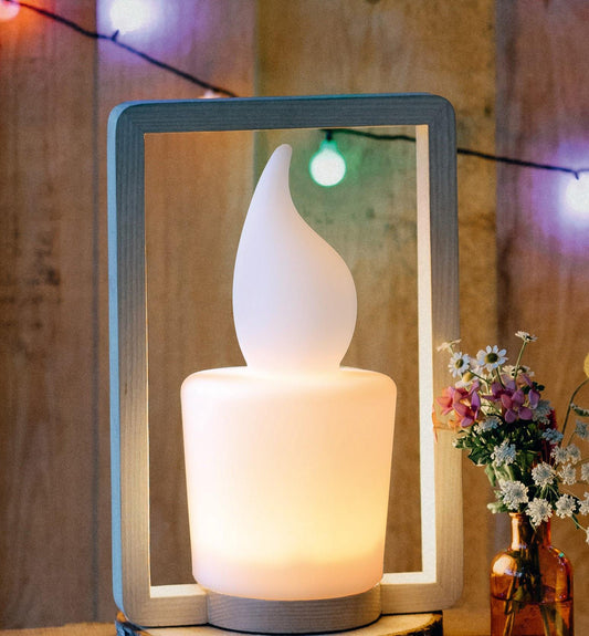 LED-Holzlampe "Symphony" mit USB-Ladekabel, LED ww