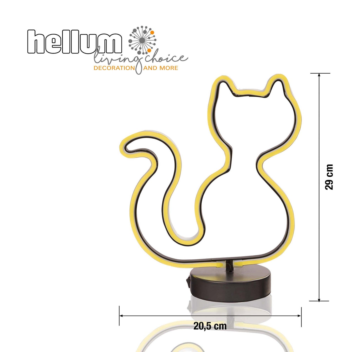 LED-Katze, orange, Höhe: 30 cm, batteriebetrieben