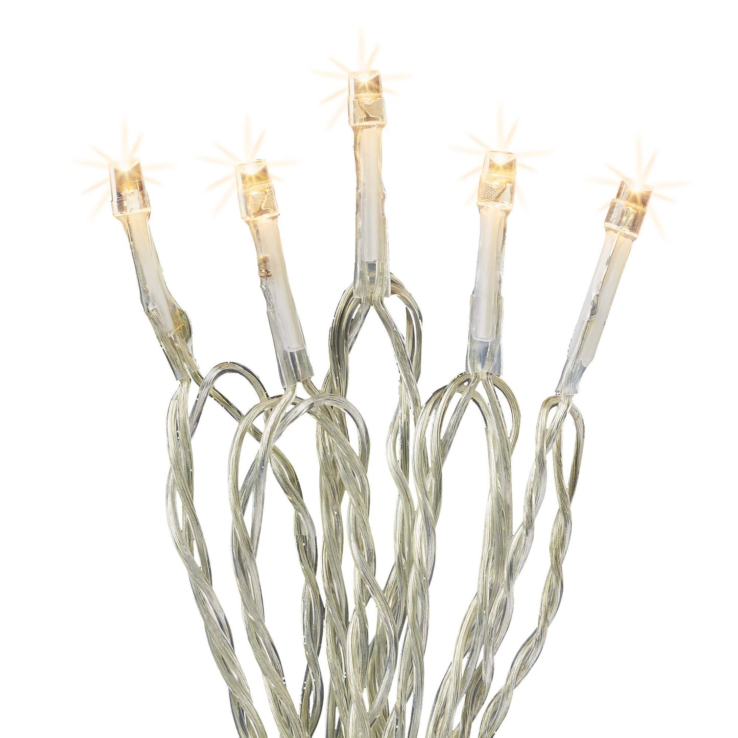LED-Lichterkette, 10 LEDs ww, transparentes Kabel, batteriebetrieben