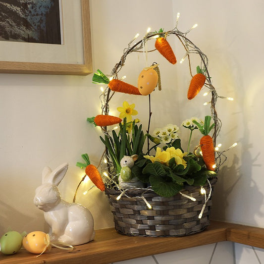 LED-Lichterkette, 50 LEDS ww, transparentes Kabel, batteriebetrieben