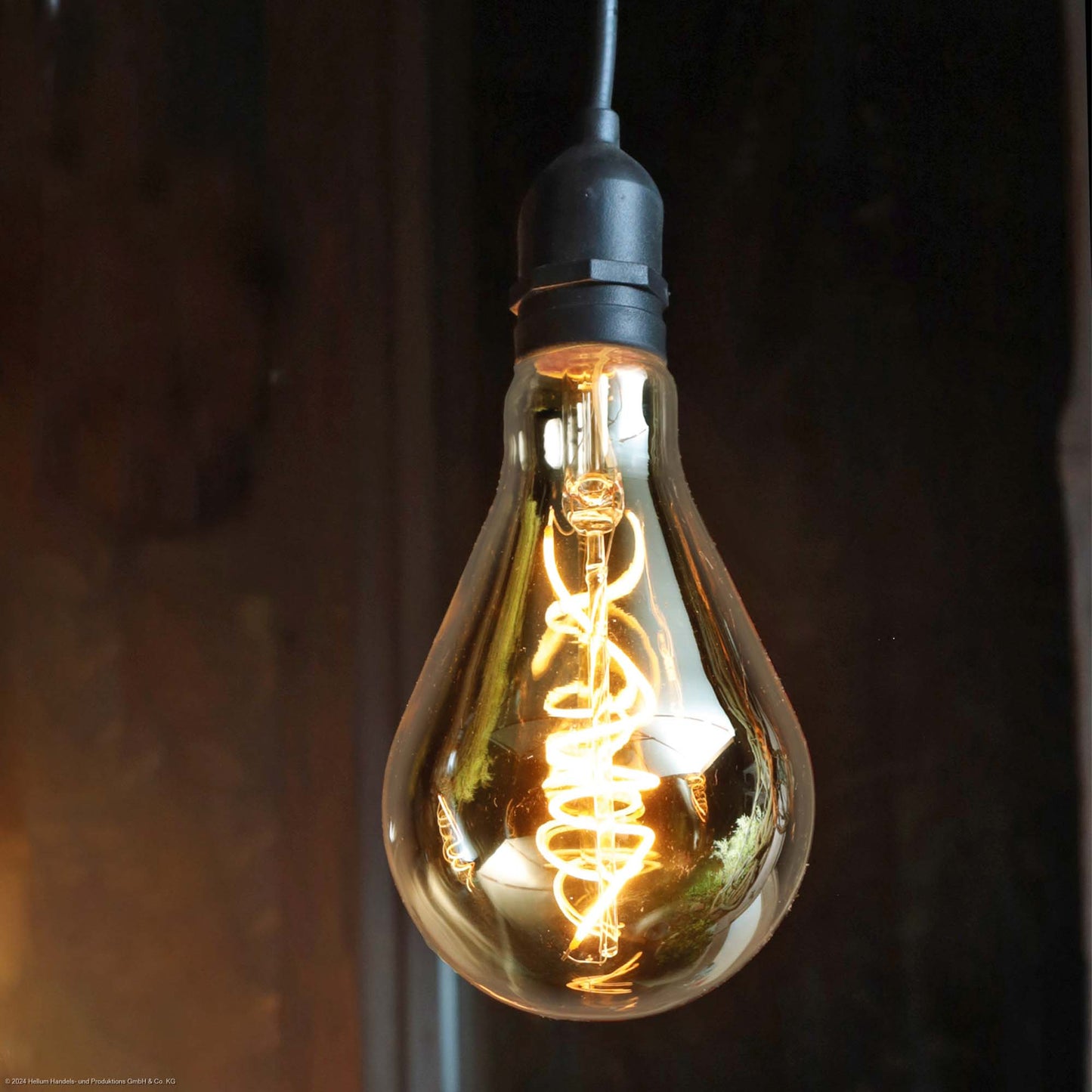 Hellum Hängelampe mit Batterie (nicht inkl.) und Fernbedienung, A130 Ø 13 x 27cm, goldene Birne, dimmbar, für außen 524383