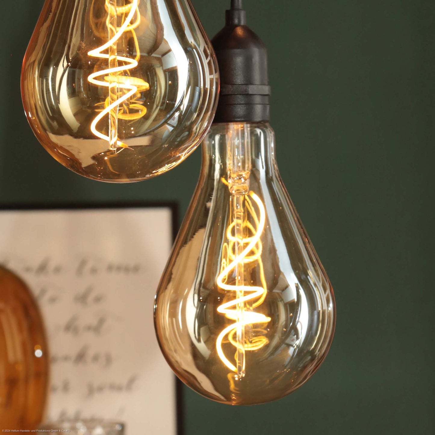 Hellum Hängelampe mit Batterie (nicht inkl.) und Fernbedienung, A130 Ø 13 x 27cm, goldene Birne, dimmbar, für außen 524383