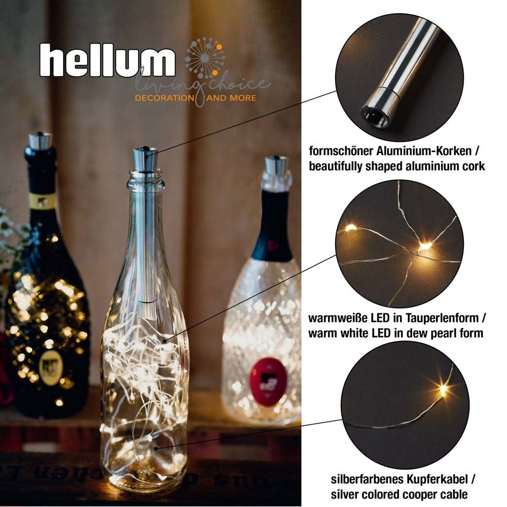 3-tlg Set mit 20-tlg. LED-Flaschen-Lichterkette, warm-weiß, batteriebetrieben 522822 x3