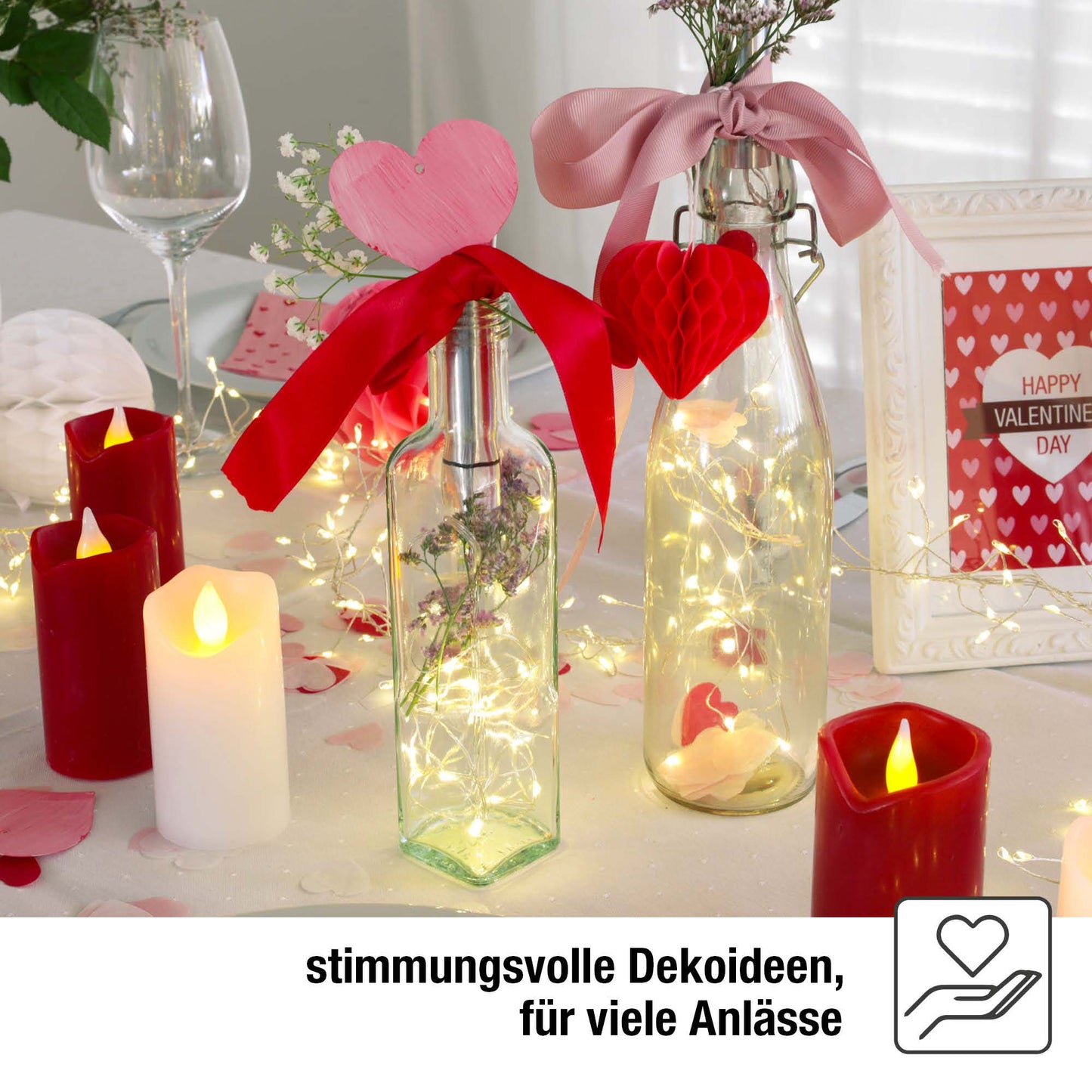 Hellum Flaschenlichter, 20 LEDs, batteriebetrieben, Metallkorken, 3-er Set 524451