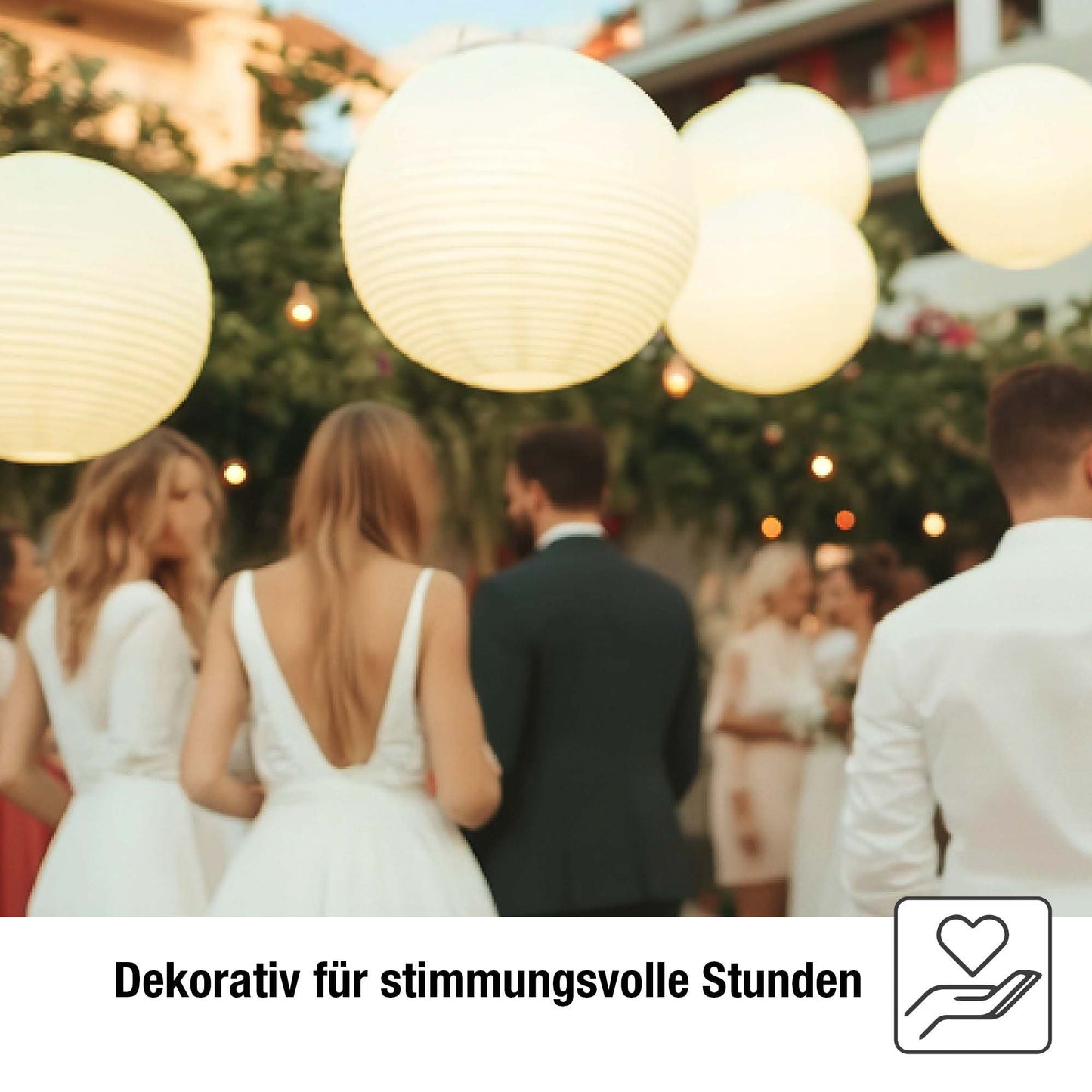 LED Lampion 12er Set außen mit Fernbedienung warmweiß 12x Ø30cm 524512