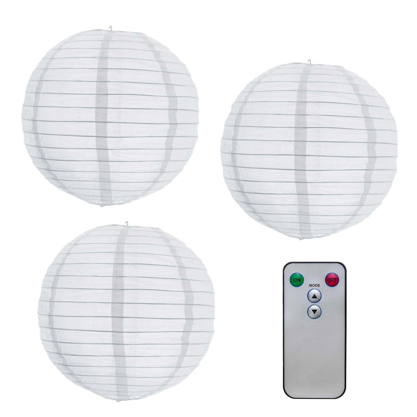 3 Stück/Set, Hellum LED-Lampion weiß, warm-weiße LED, dimmbar, mit Fernbedienung, batteriebetrieben