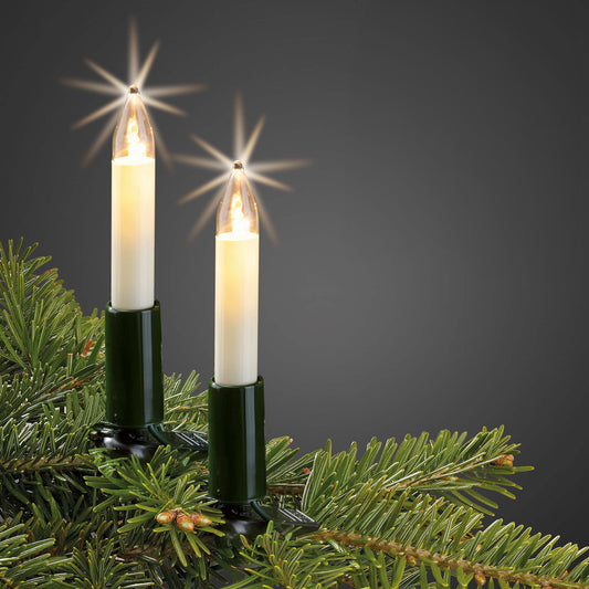 Schaftkerzen Lichterkette, 15 Kerzen, 60cm Abstand für innen