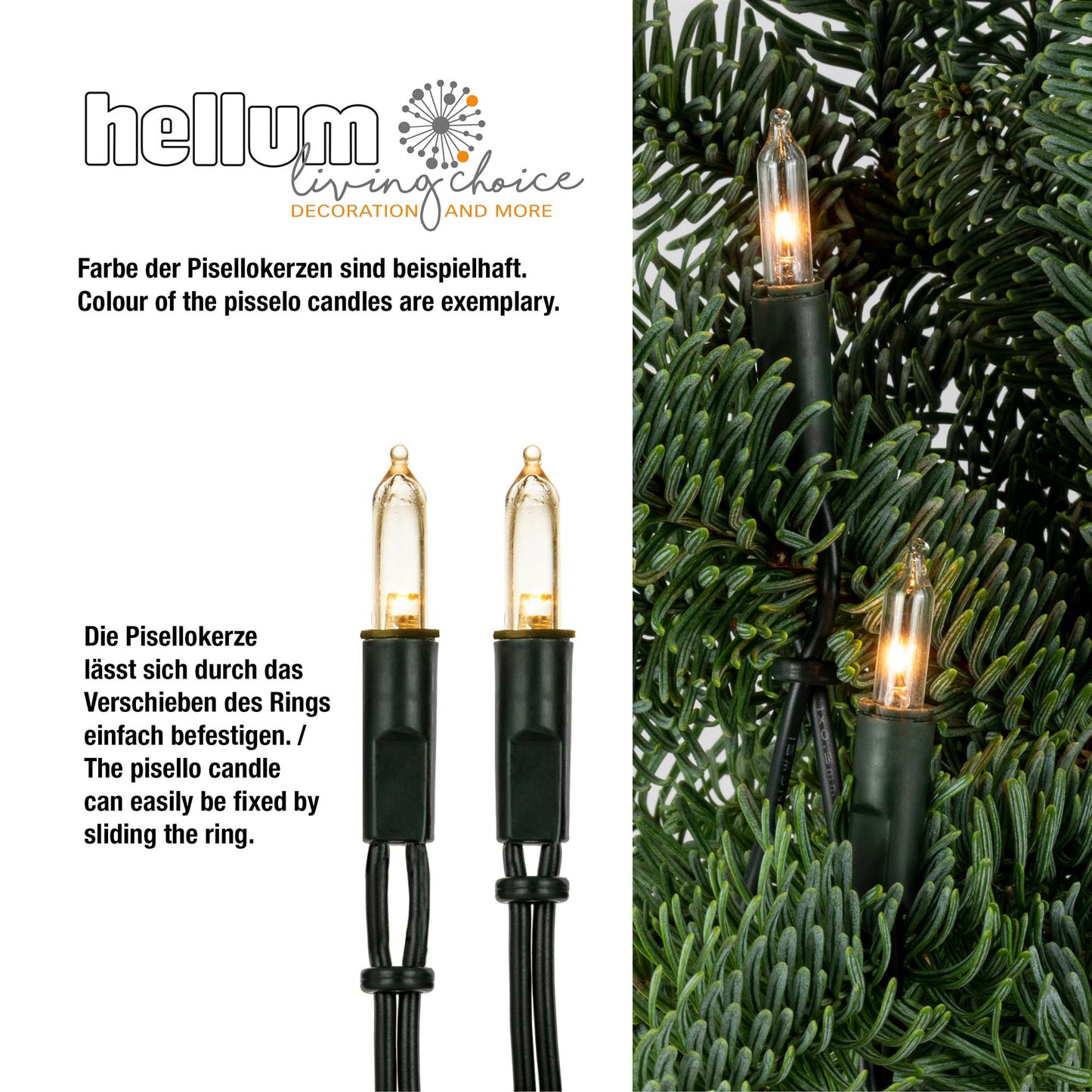 20-tlg. LED-Pisello-Minilichterkette, warm-weiße LEDs, innen, EU-Stecker