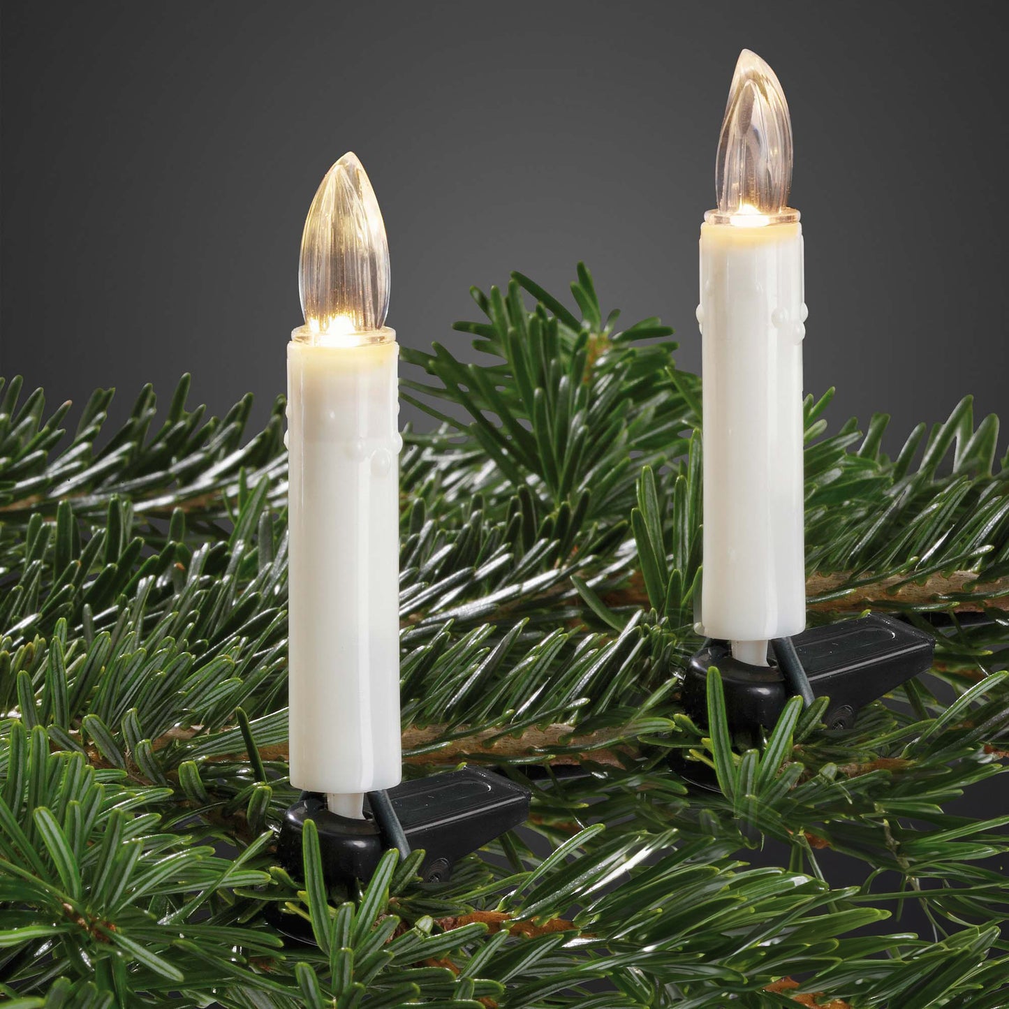 LED-Riffelkerzenkette, 20 LEDs ww, für innen