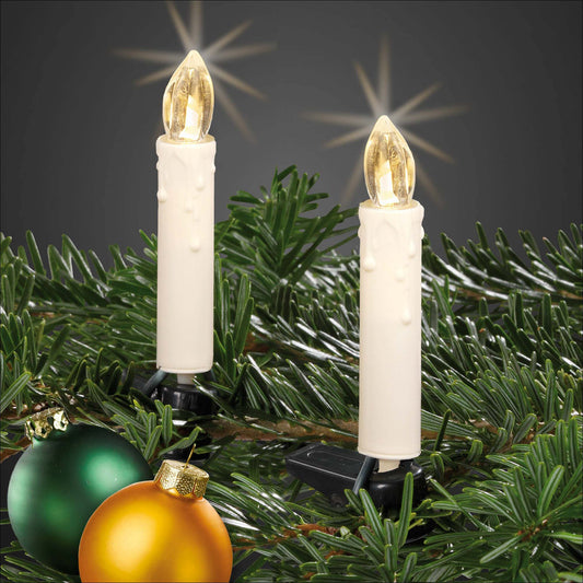LED Lichterkette Weihnachtsbaum, 30 LED warmweiß, Lichterkette Kerzen innen elfenbein 8,7m beleuchtet, 560336