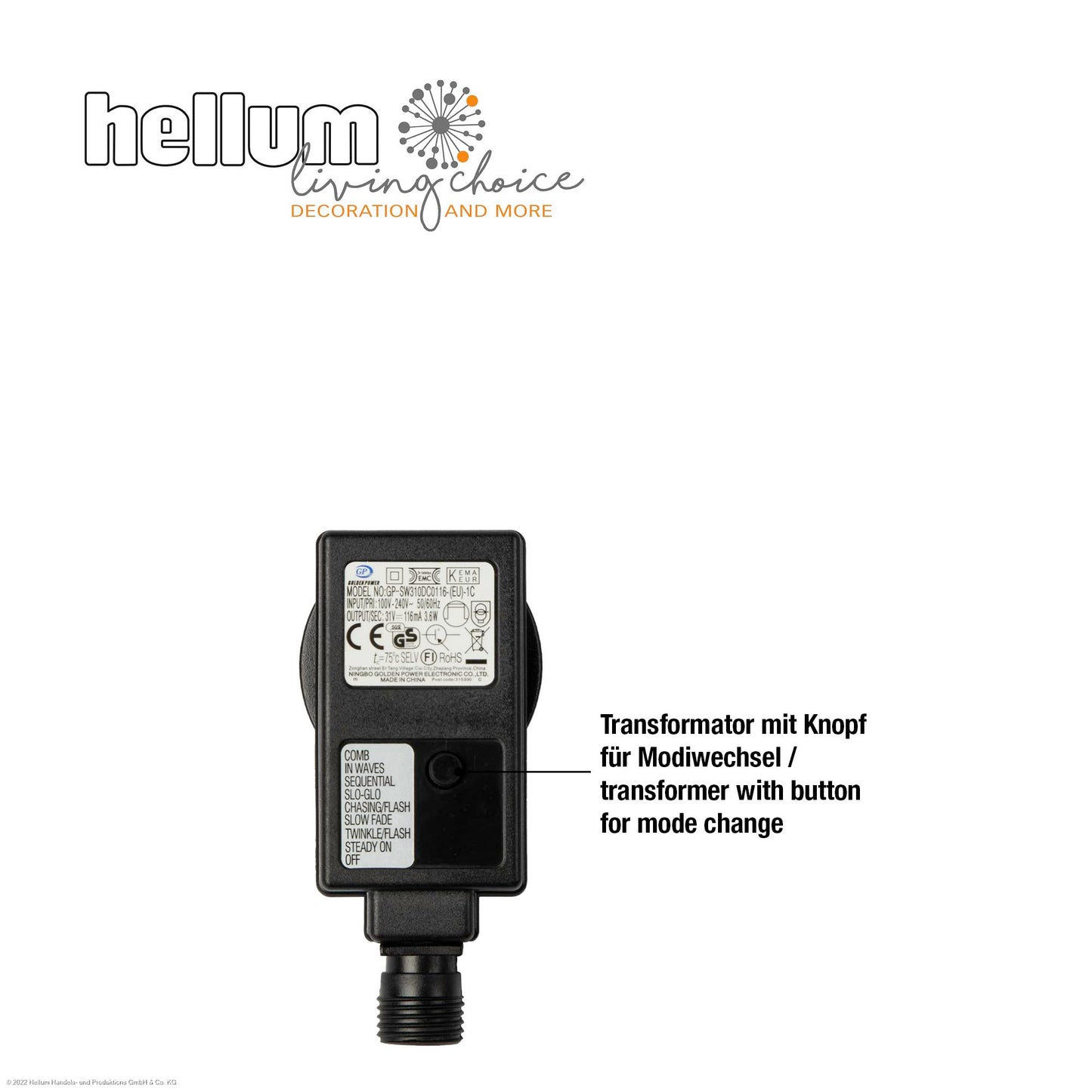 Hellum LED Lichterkette, 40 LEDs, bunt, beleuchtet 5,85m, 8 Leuchtmodi, für innen 560473