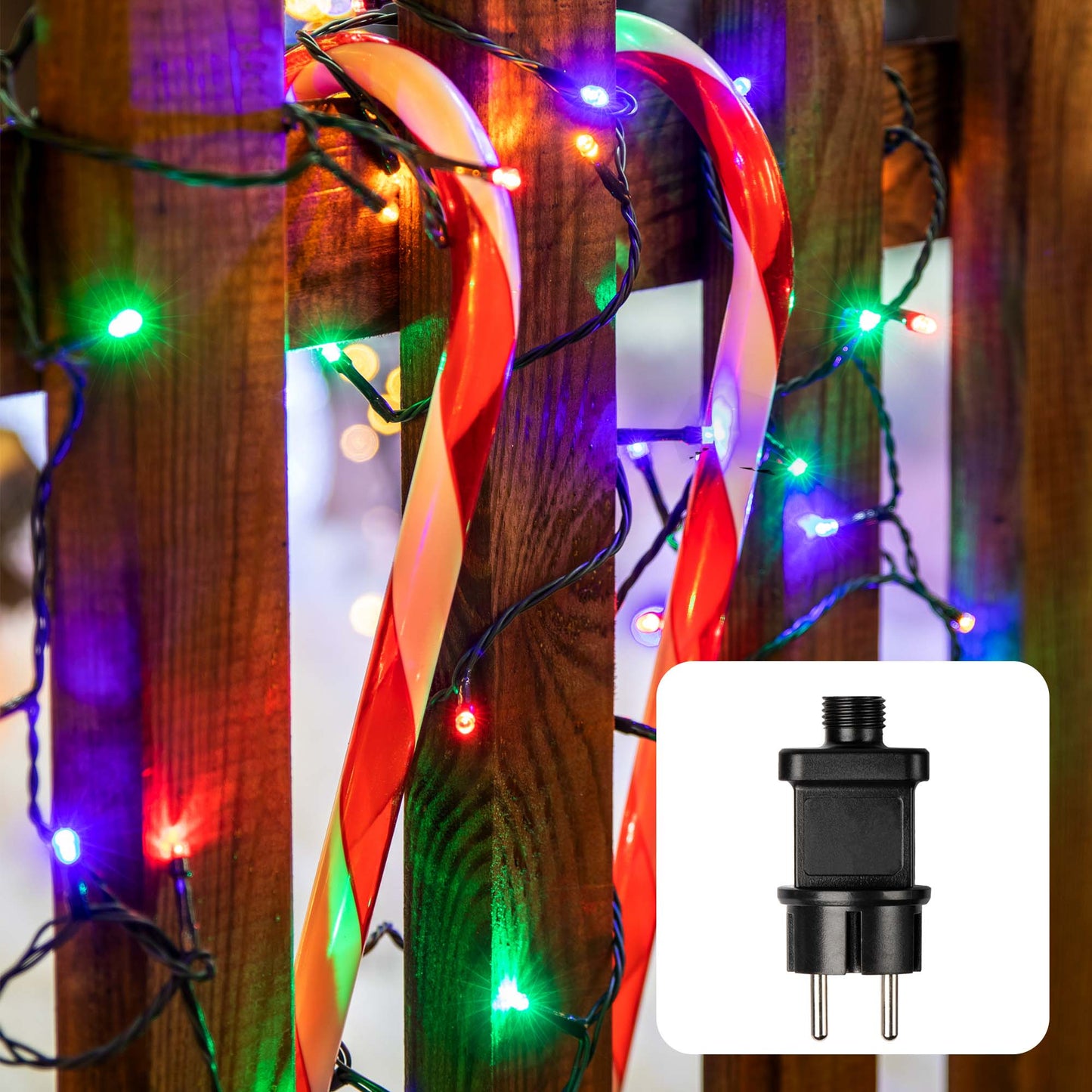 LED-Lichterkette, 40 LEDs multicolor, Außentransformator 577327
