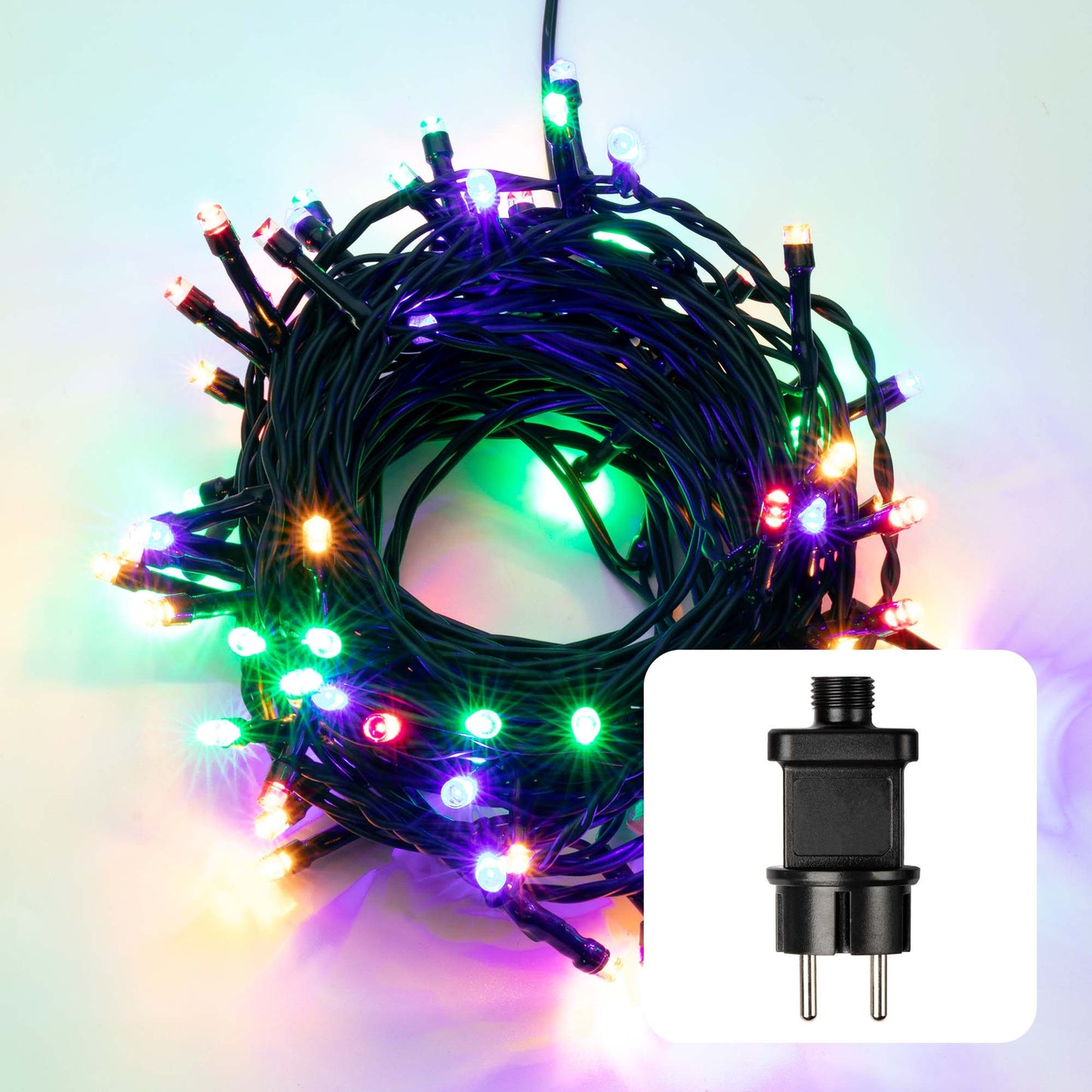 LED-Lichterkette, 40 LEDs multicolor, Außentransformator 577327