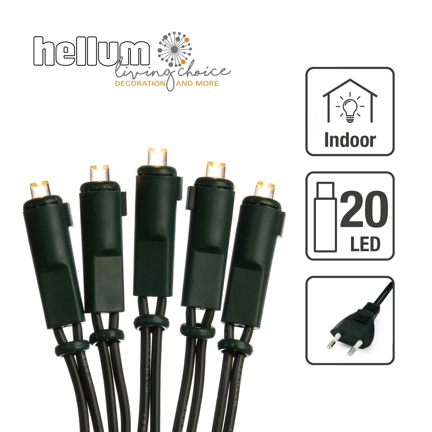 LED Minilichterkette, 20 LEDs ww, Innenstecker_150285