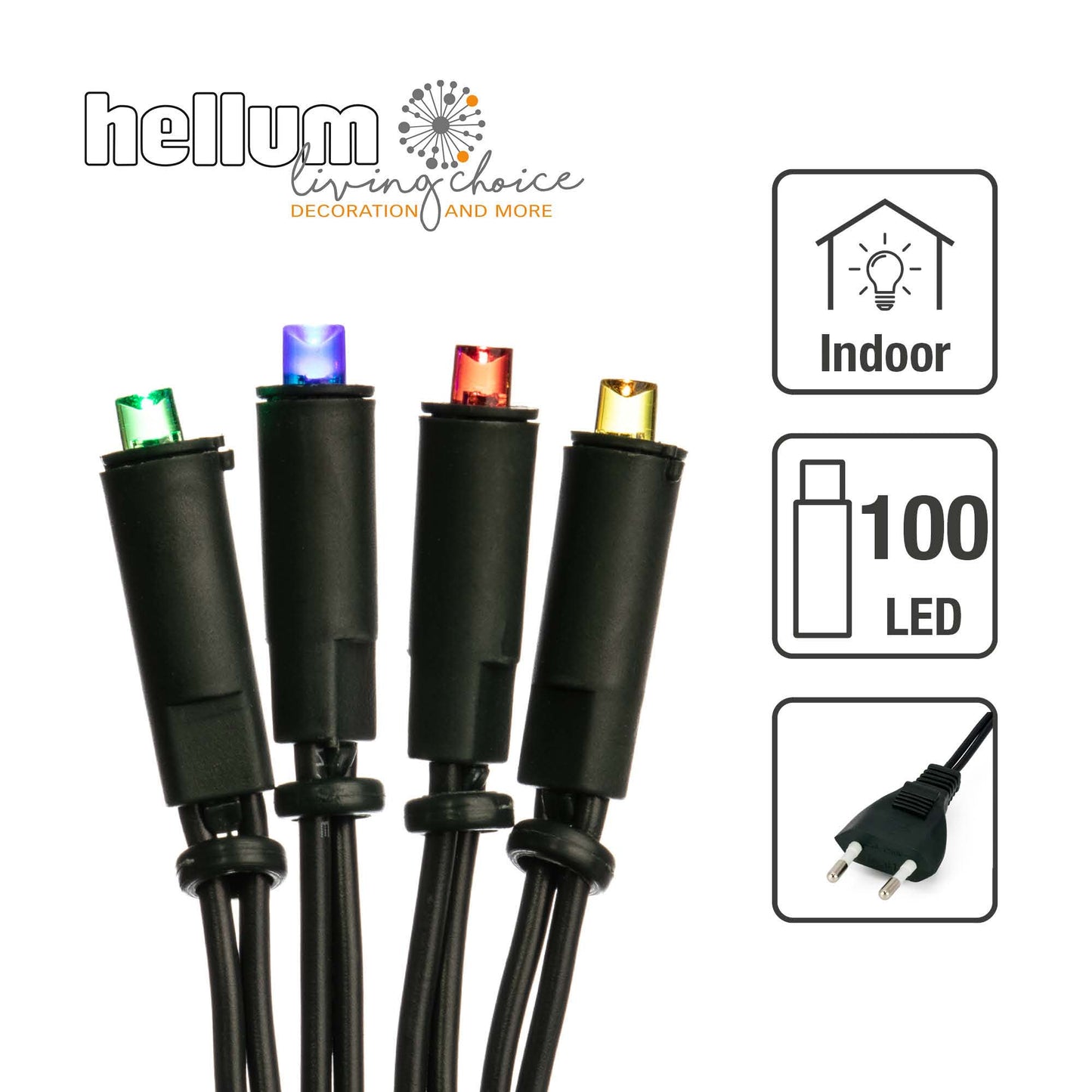 LED-Minilichterkette, 100 LEDs bunt, Innenstecker_150339
