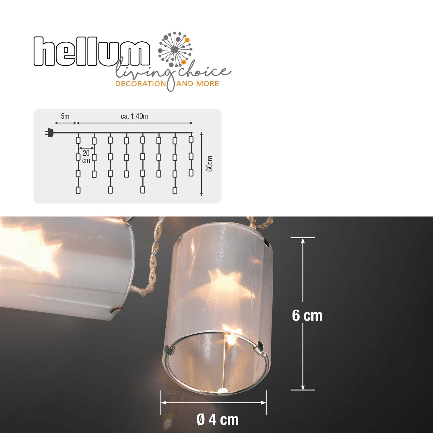 LED-Eislichtvorhang mit Holografie-Laternen, 28 LEDs w, Innen-Transformator