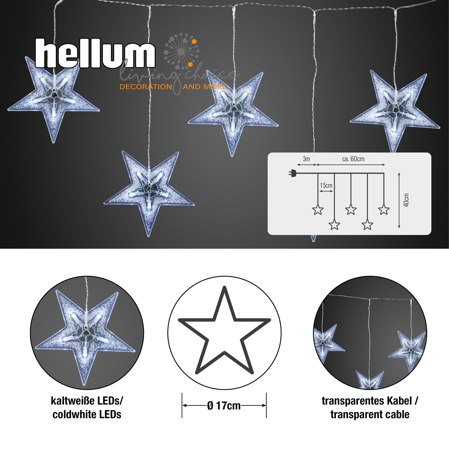 LED-Acryl-Sternenvorhang