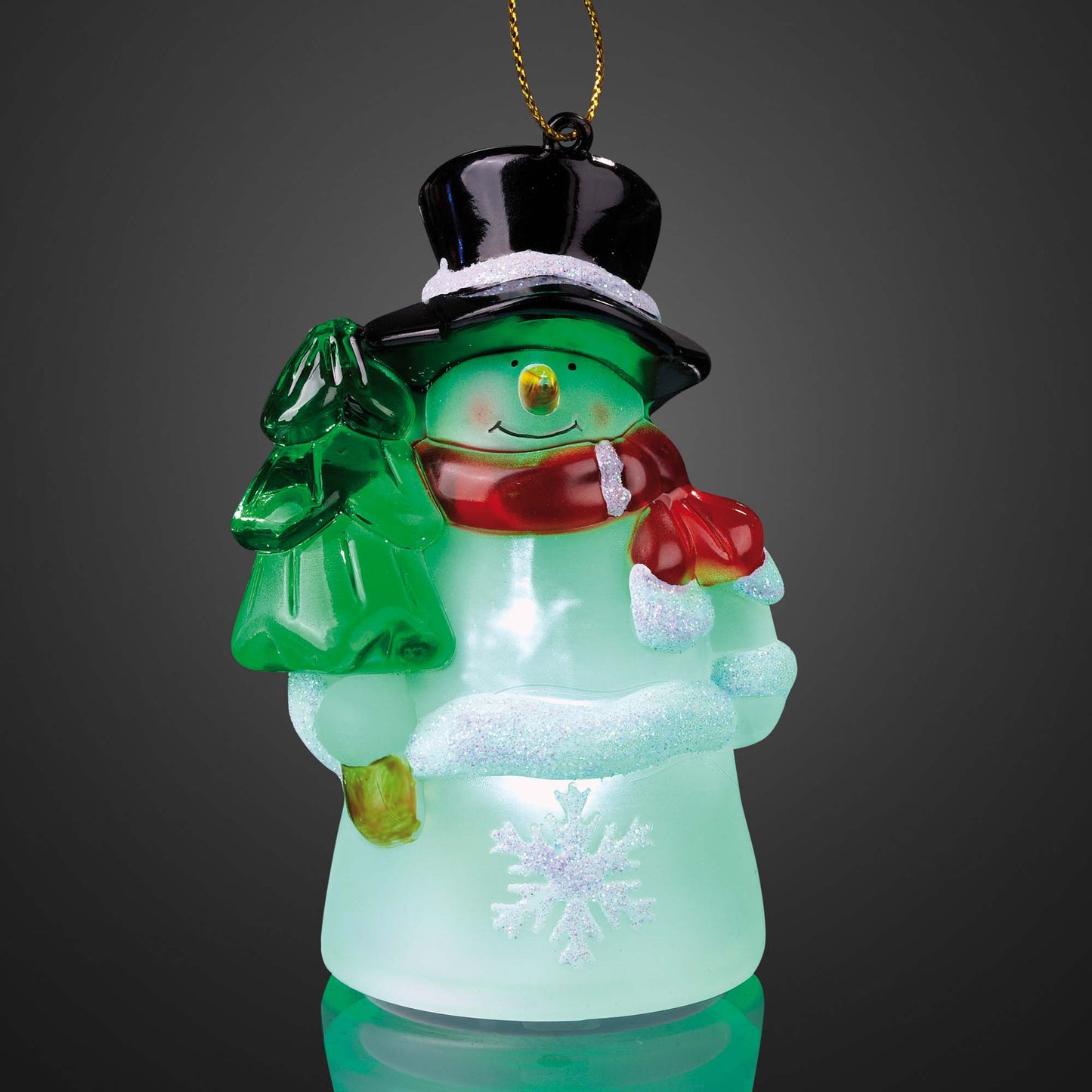 LED-Schneemann zum Aufhängen, 1 LED, RGB, batteriebetrieben