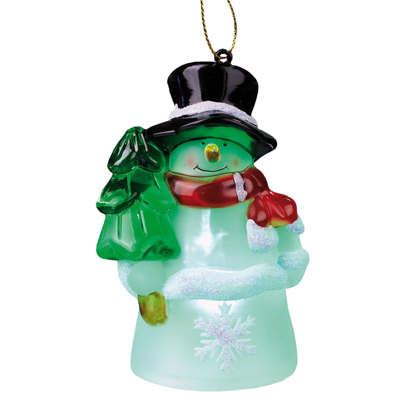 LED-Schneemann zum Aufhängen, 1 LED, RGB, batteriebetrieben
