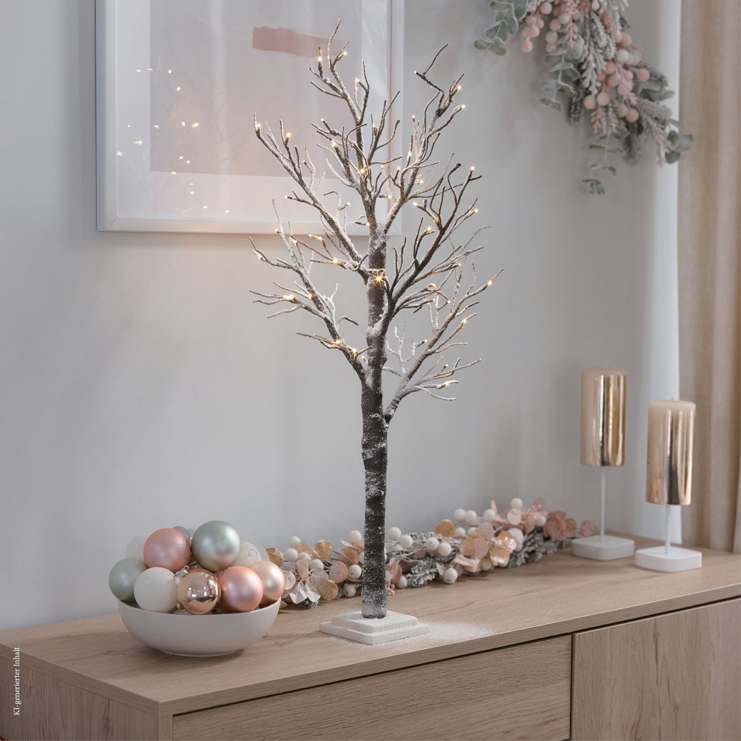 LED-Baum, beschneit, 30 LEDs ww, H: 70cm, Innen-Transformator