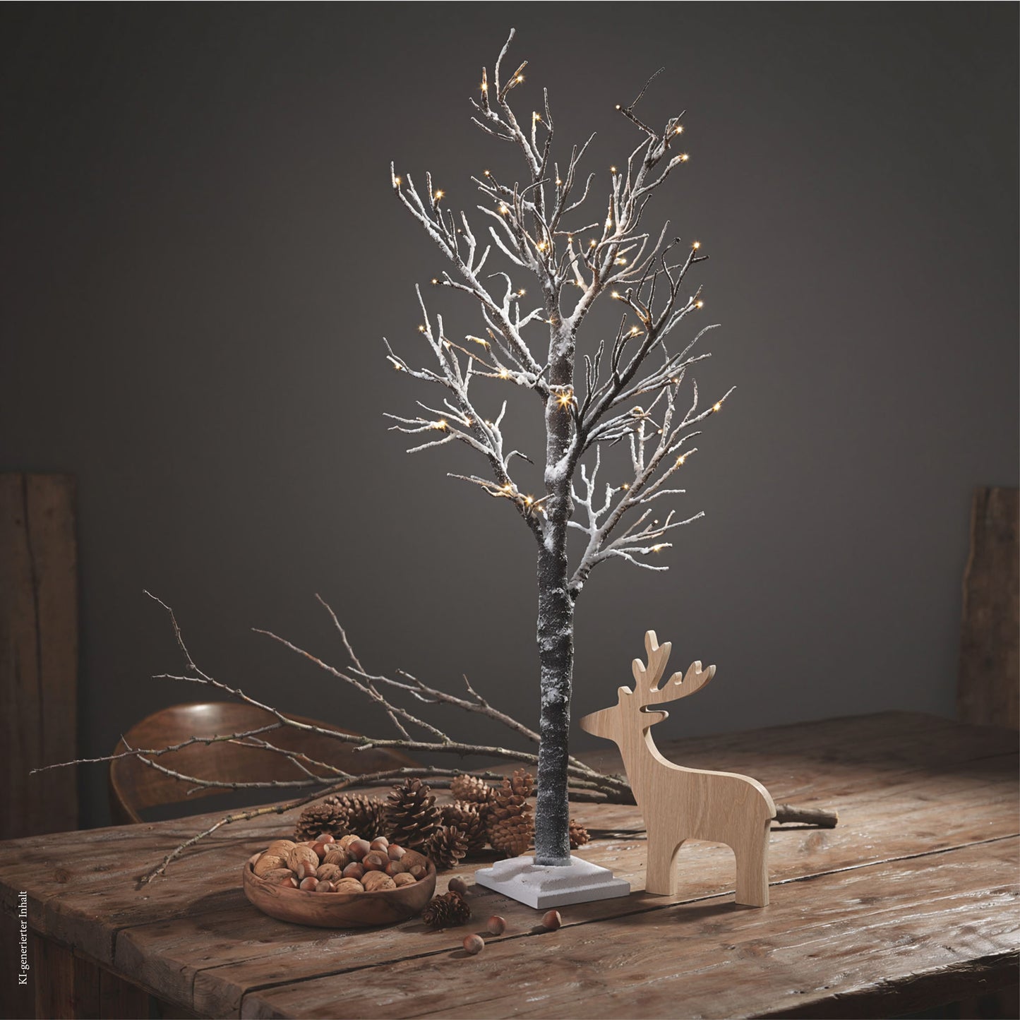 LED-Baum, beschneit, 30 LEDs ww, H: 70cm, Innen-Transformator