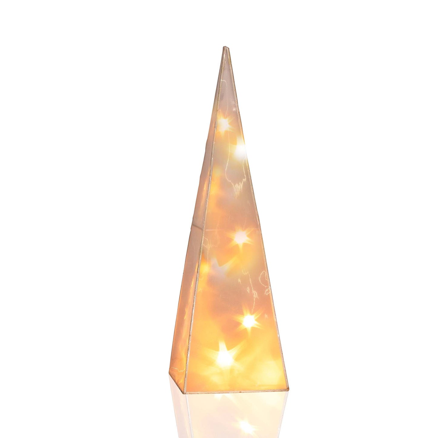 LED-Holographie Pyramide, 16 LEDs warm-weiß, Innen-Transformator