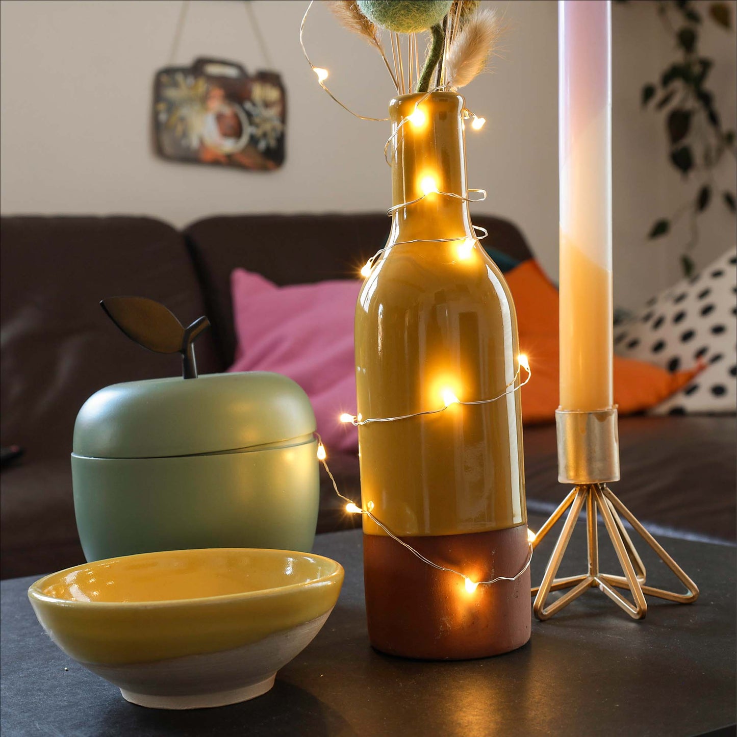 Hellum LED-Kupfer-Lichterkette Tauperlen, 20 LEDs, batteriebetrieben 570700