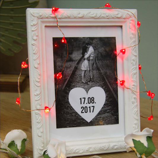 Hellum LED Lichterkette für Innen, 20 LED Herzen, Batteriebetrieb, Valentinstag Deko 570854