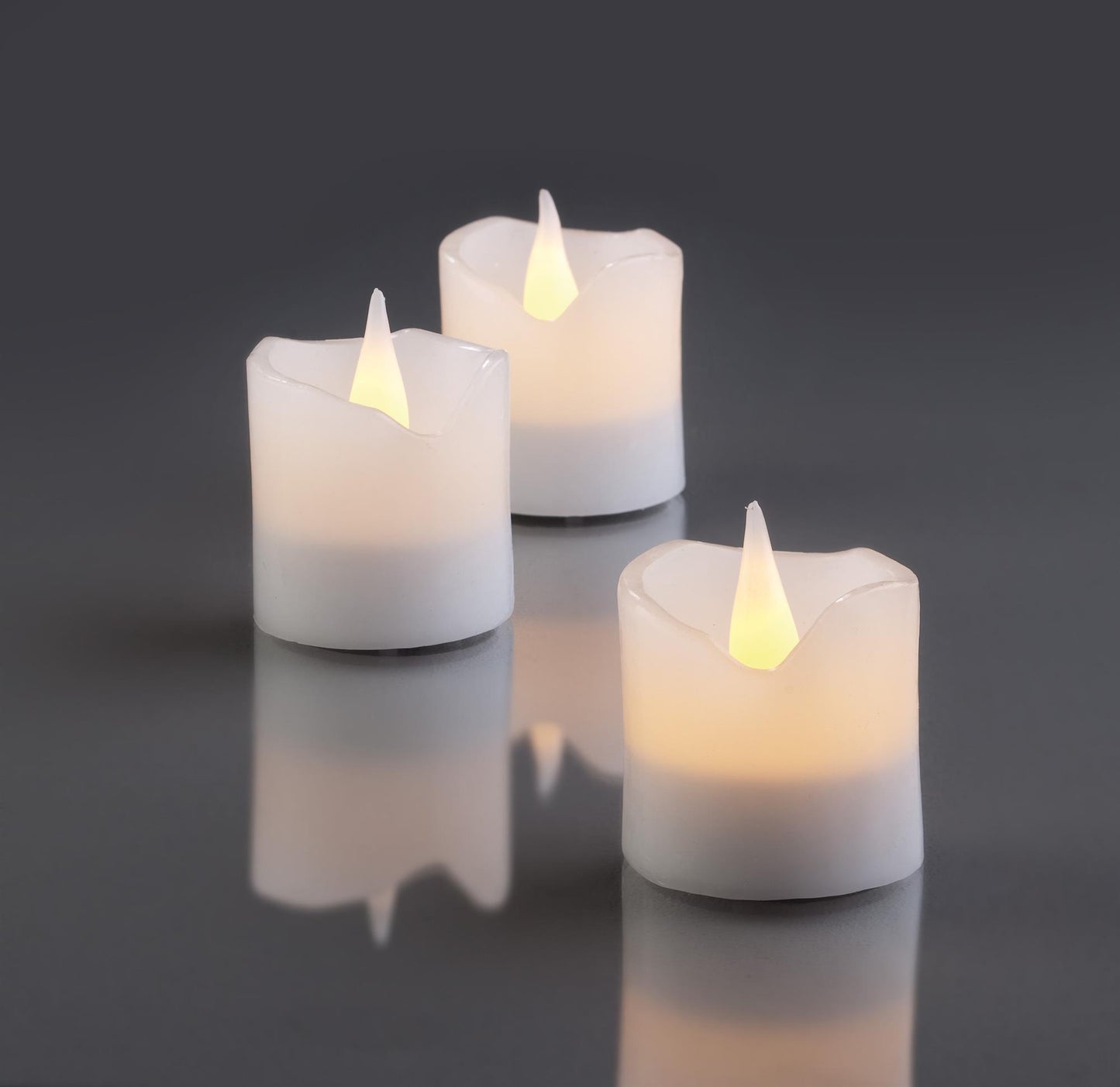 LED-Wachskerzen, 6er Set, weiß, 5x5cm, inkl. Batterien_572100