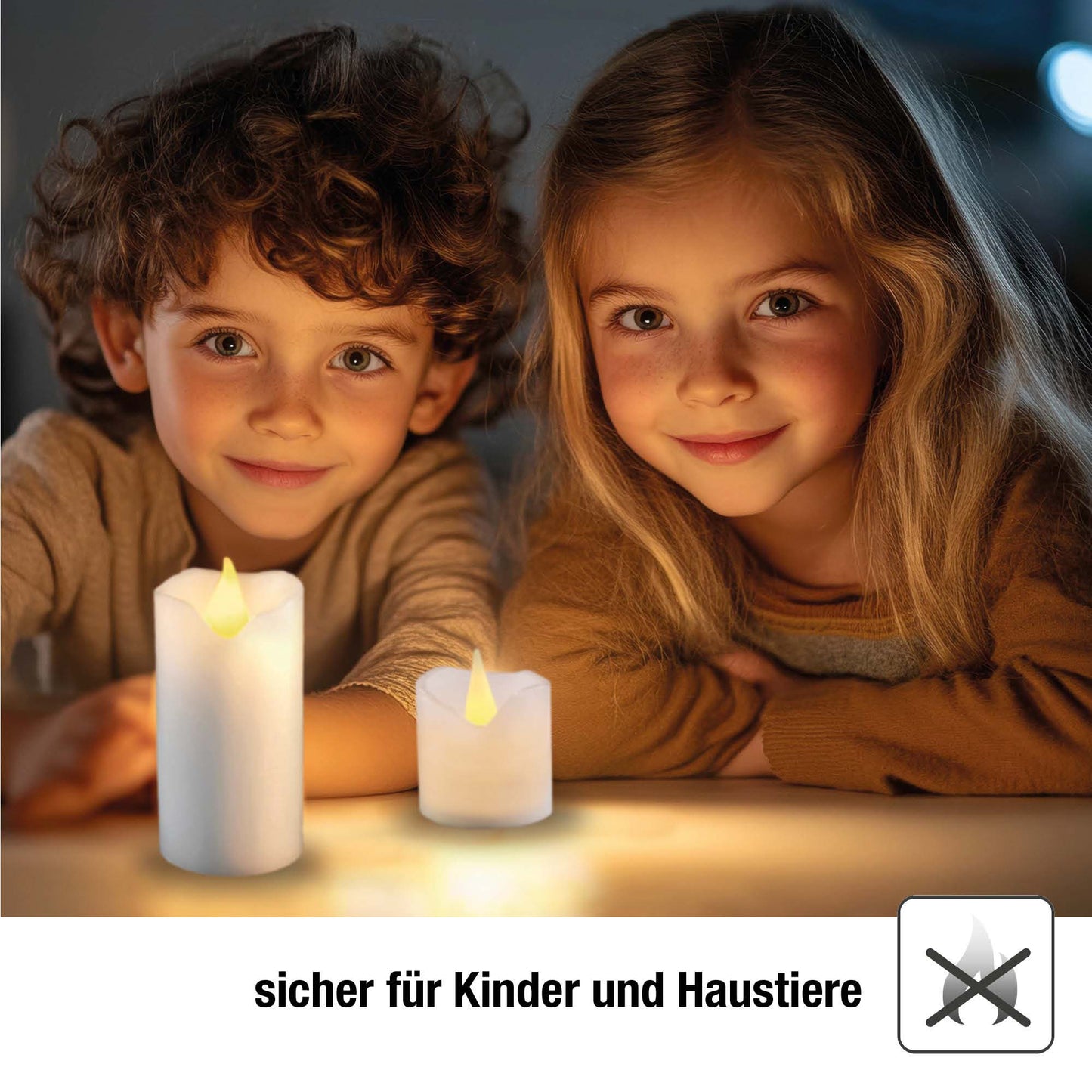 LED-Wachskerzen, 6er Set, weiß, 5x5cm, inkl. Batterien_572100