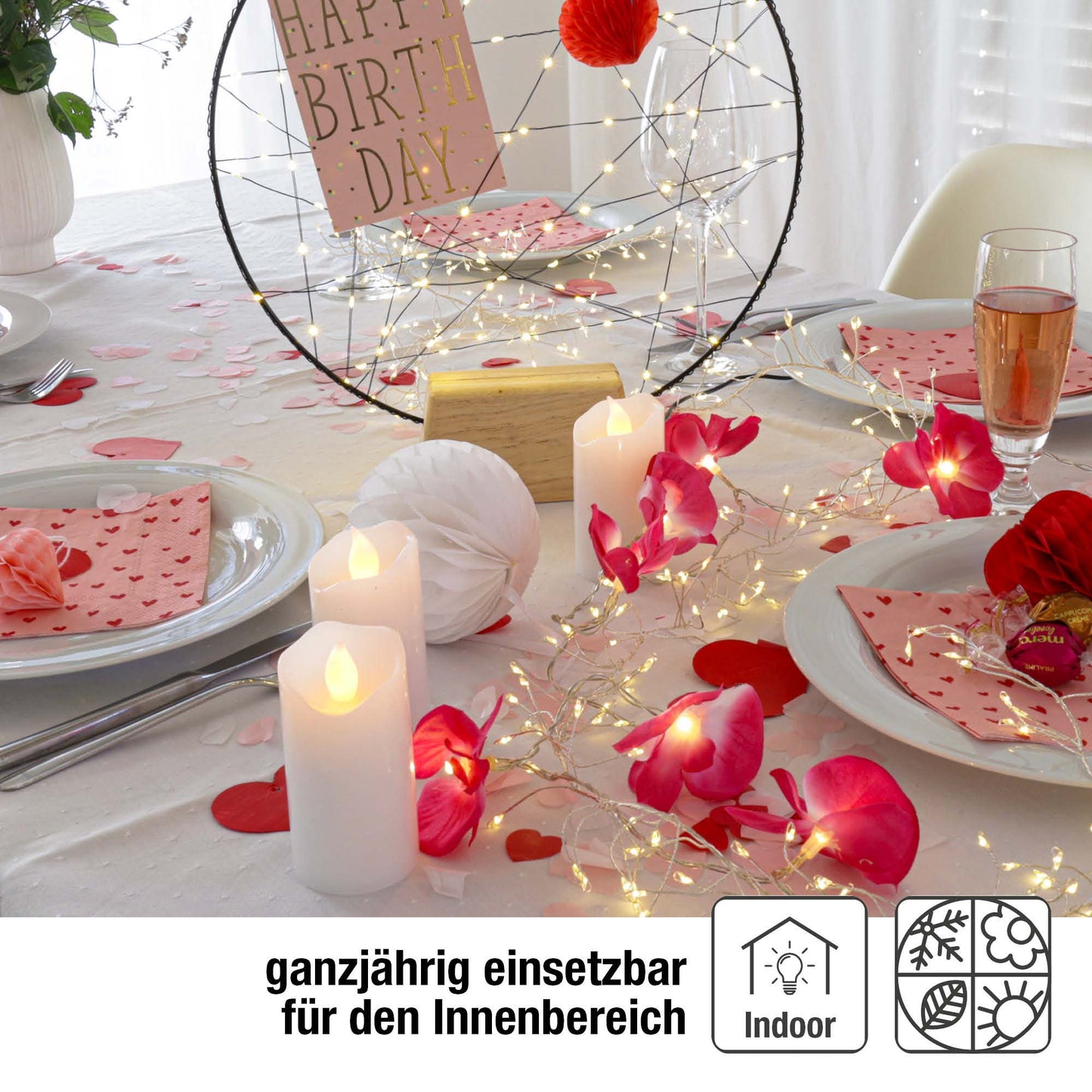 Hellum LED Wachskerze mit flackernder Flamme aus Echtwachs, inkl. Timer & Fernbedienung 572124