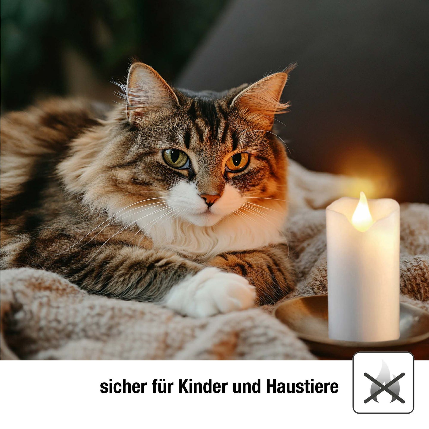 Hellum LED Wachskerze mit flackernder Flamme aus Echtwachs, inkl. Timer & Fernbedienung 572124