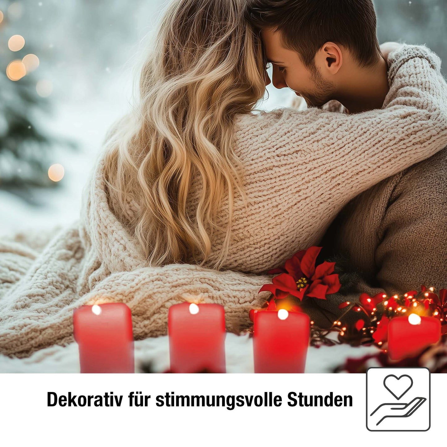 Hellum LED Wachskerze Rot –  Kerze mit flackernder Flamme, Fernbedienung & Timer, batteriebetrieben Ø 5 x 10,5 cm 572131